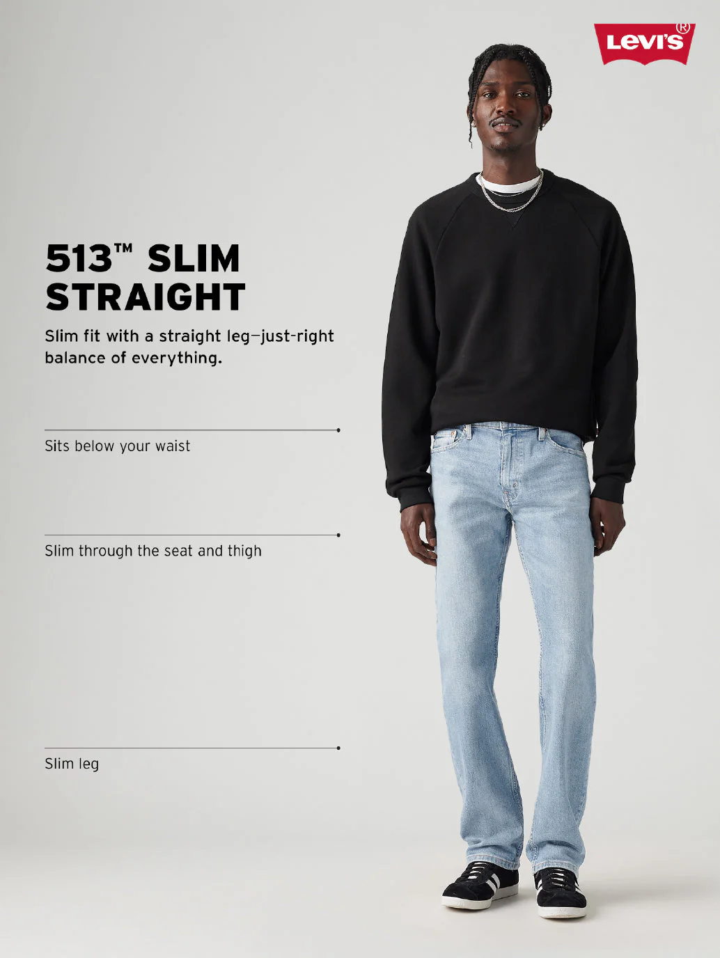 Men's Redloop 513 Slim Straight Fit Mid Rise Jeans - Image 4