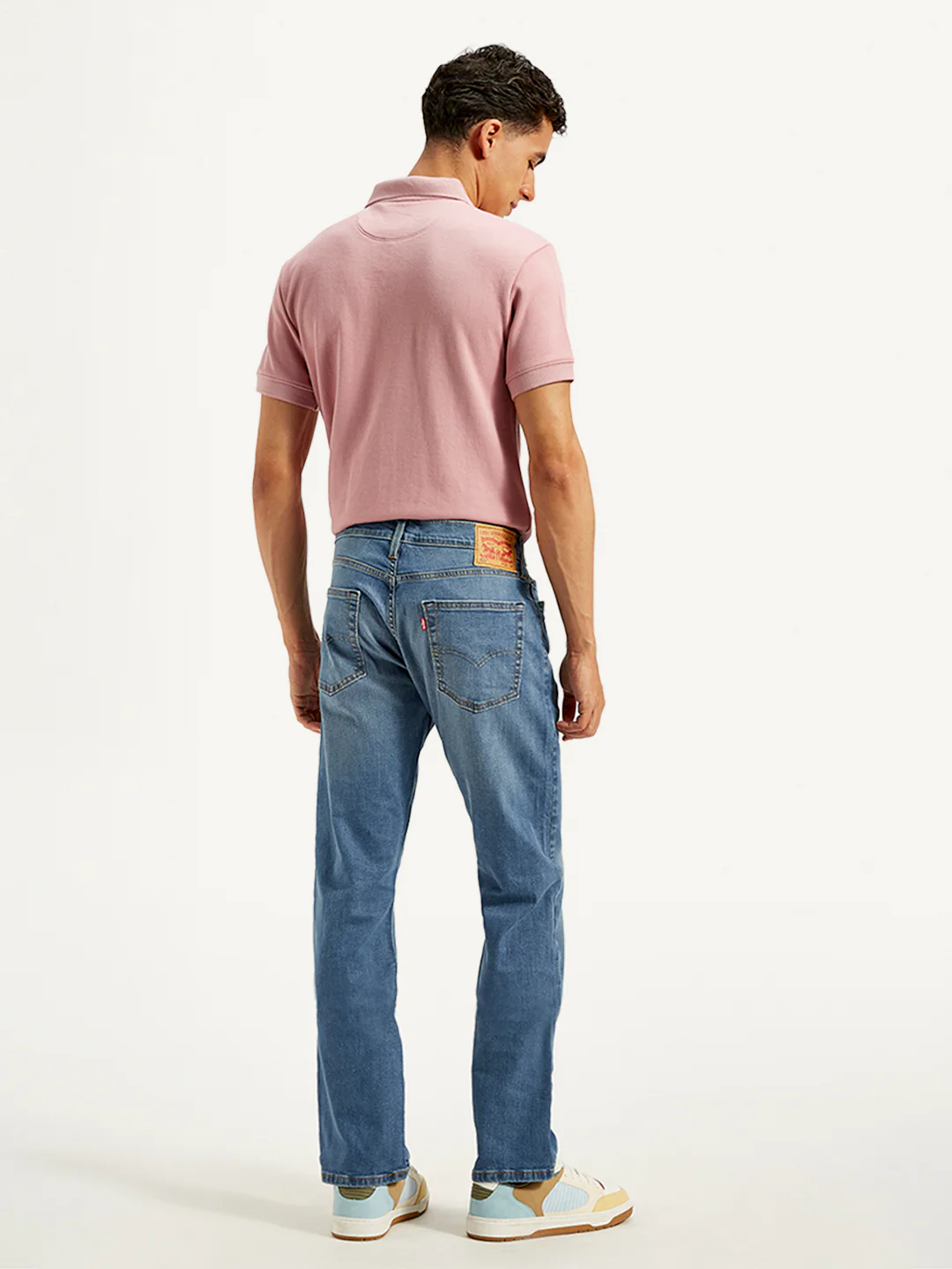 Men's 513 Blue Slim Straight Fit Mid Rise Jeans - Image 3