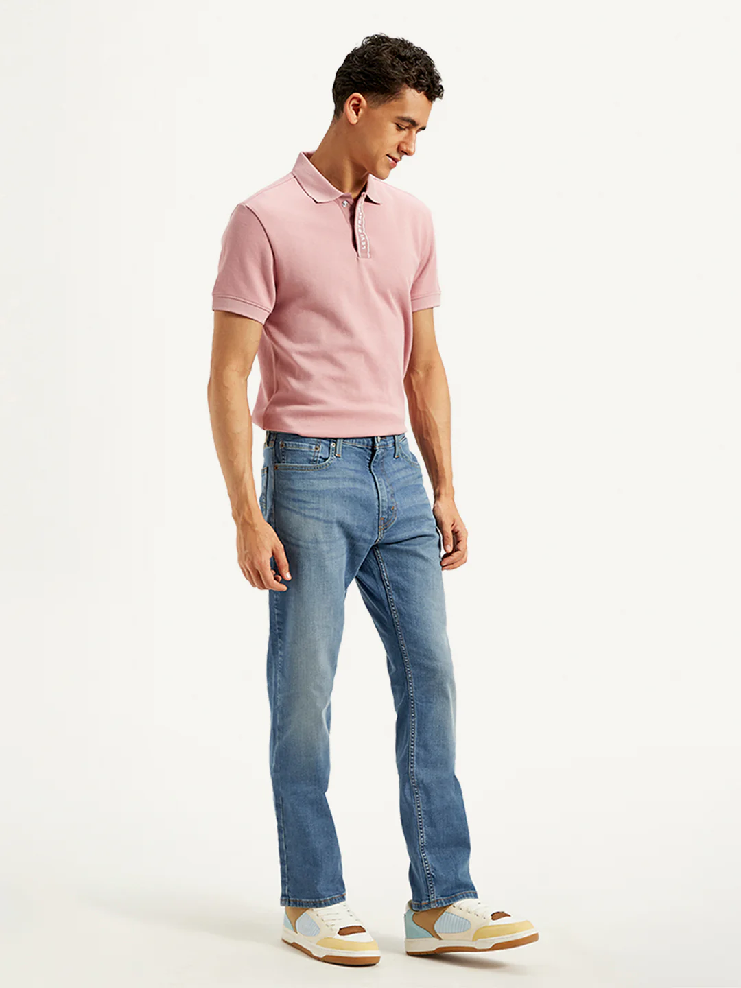 Men's 513 Blue Slim Straight Fit Mid Rise Jeans - Image 5