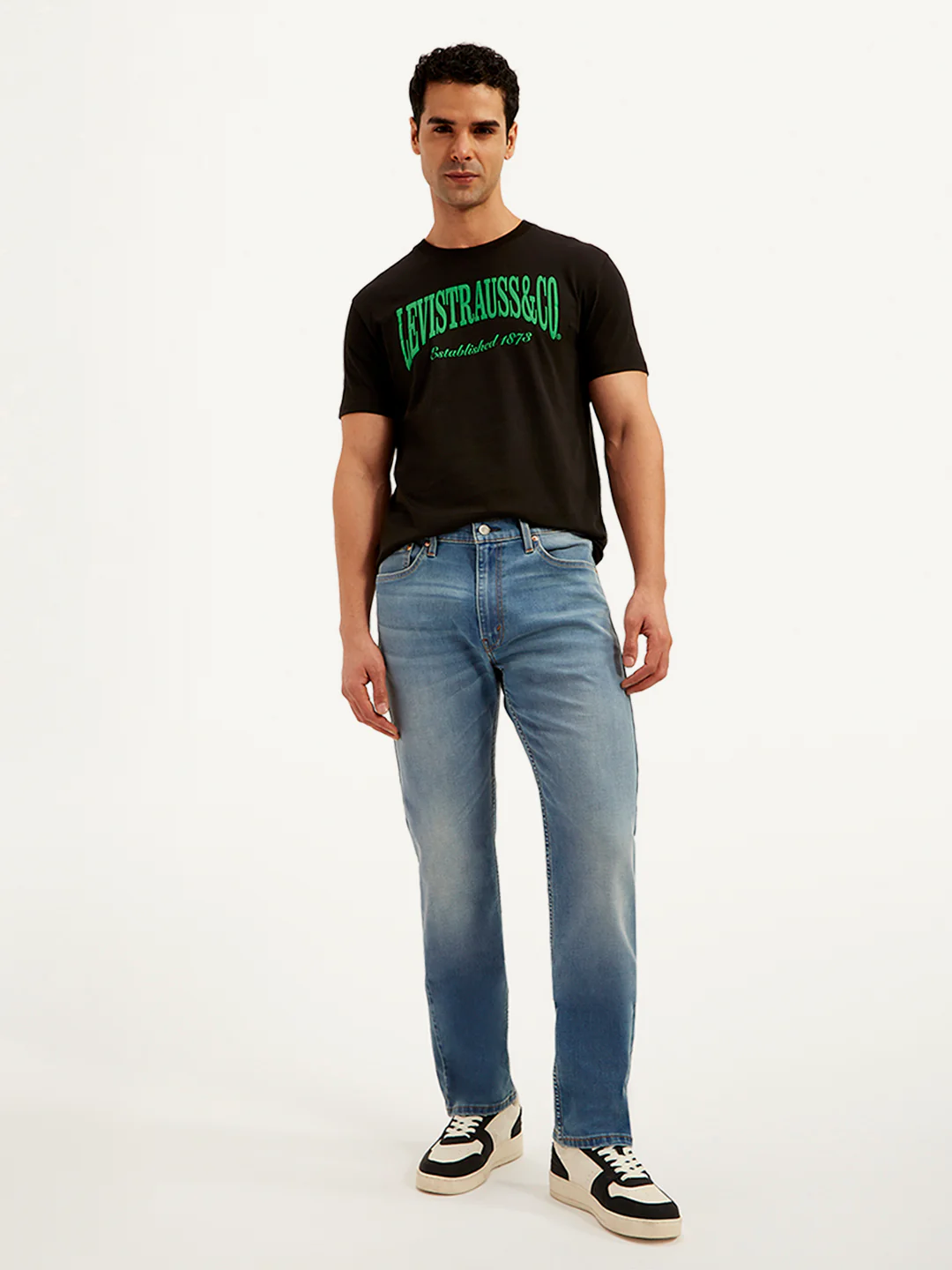 Men's 513 Blue Slim Straight Fit Mid Rise Jeans