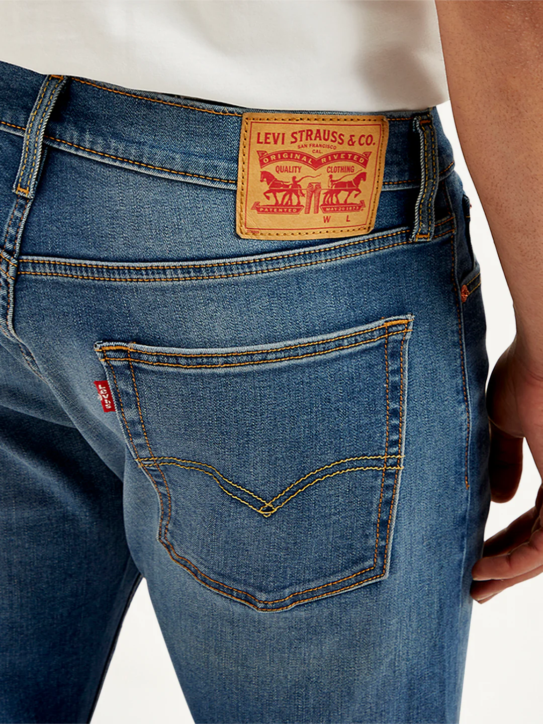 Men's 513 Blue Slim Straight Fit Mid Rise Jeans - Image 6