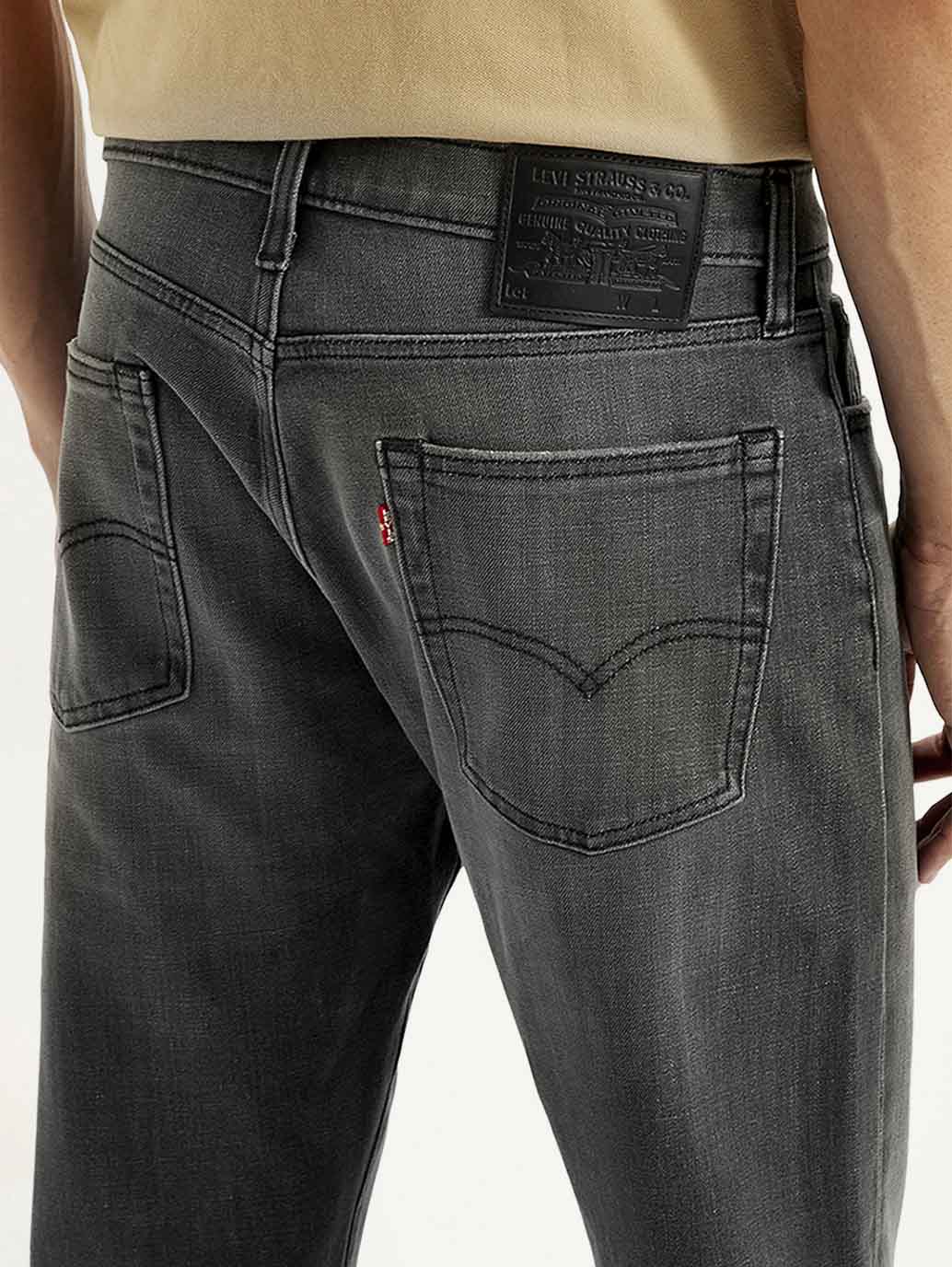 Men's 513 Charcoal Grey Slim Straight Fit Mid Rise Jeans - Image 5