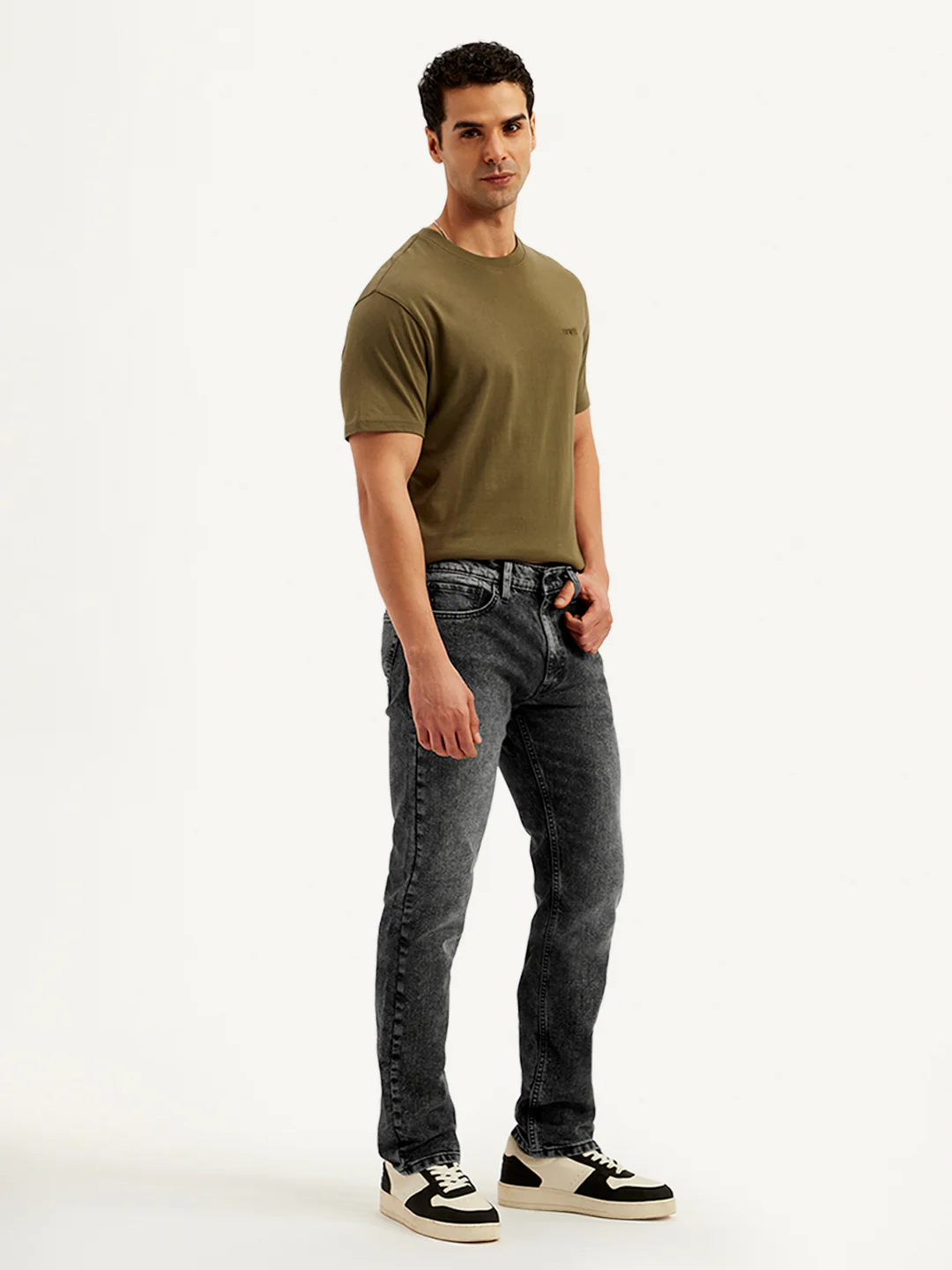 Men's 513 Charcoal Grey Slim Straight Fit Mid Rise Jeans - Image 5