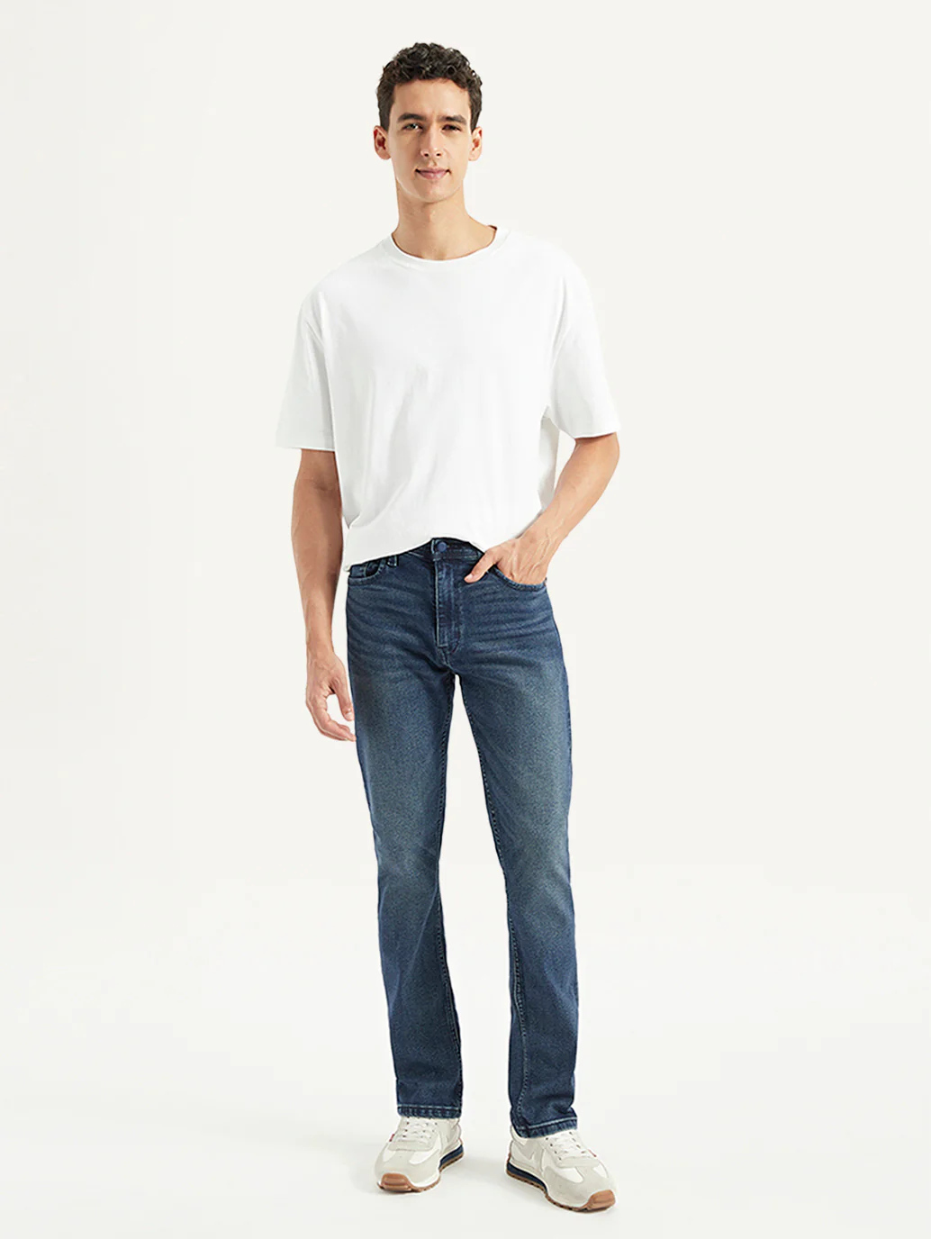 Men's 513 Blue Slim Straight Fit Mid Rise Jeans - Image 2