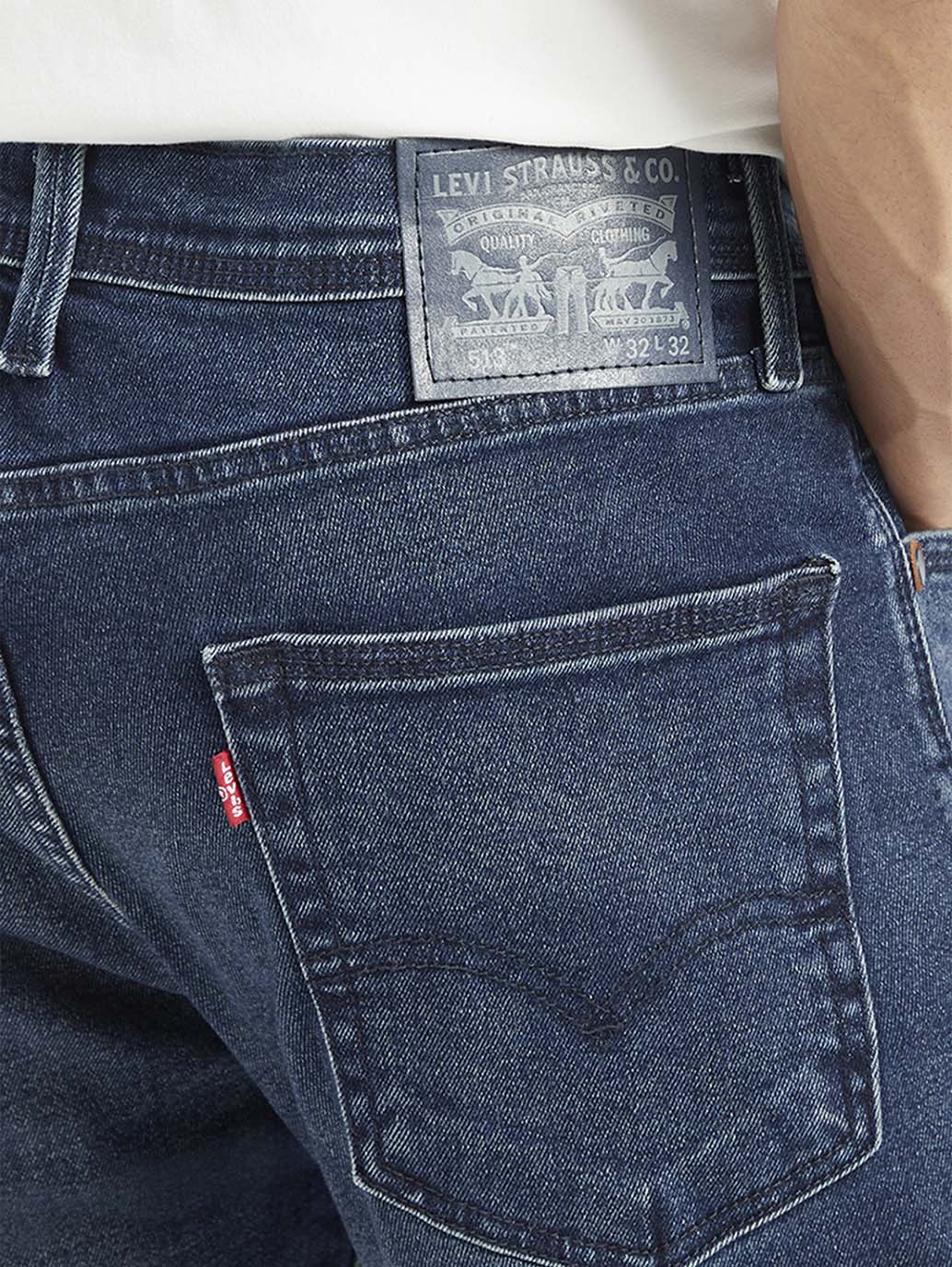 Men's 513 Blue Slim Straight Fit Mid Rise Jeans - Image 5