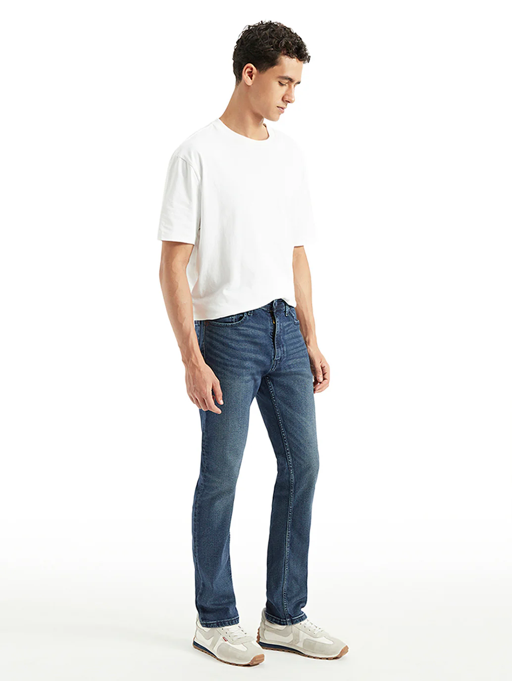 Men's 513 Blue Slim Straight Fit Mid Rise Jeans - Image 6