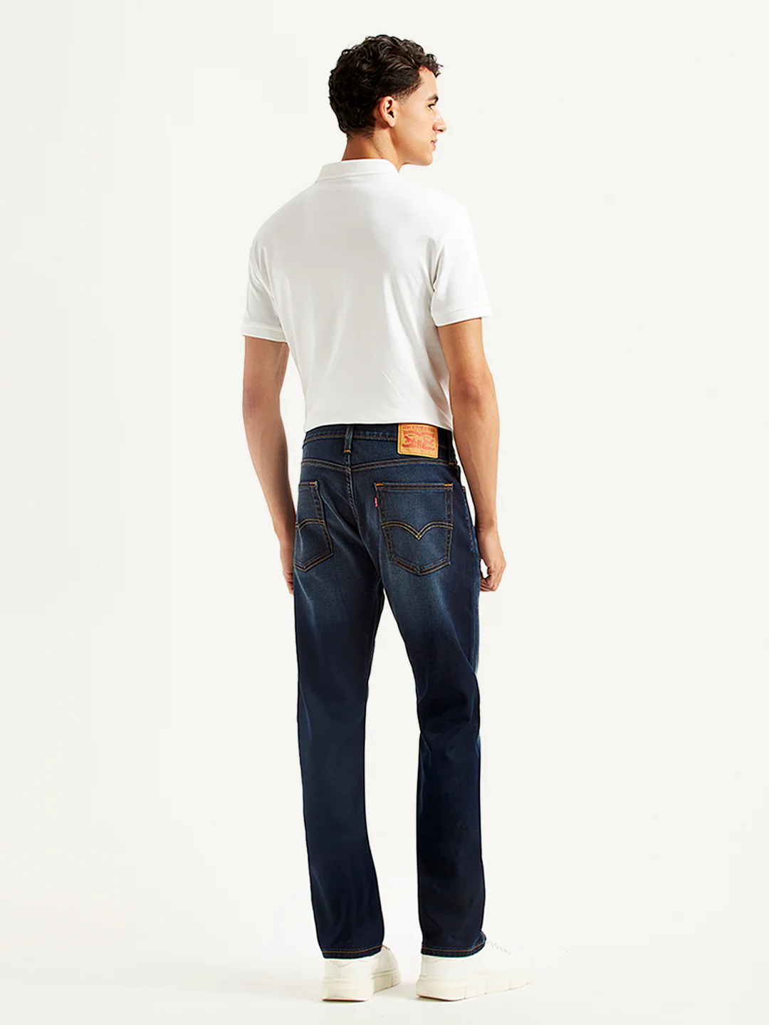 Men's 513 Blue Slim Straight Fit Mid Rise Jeans - Image 3