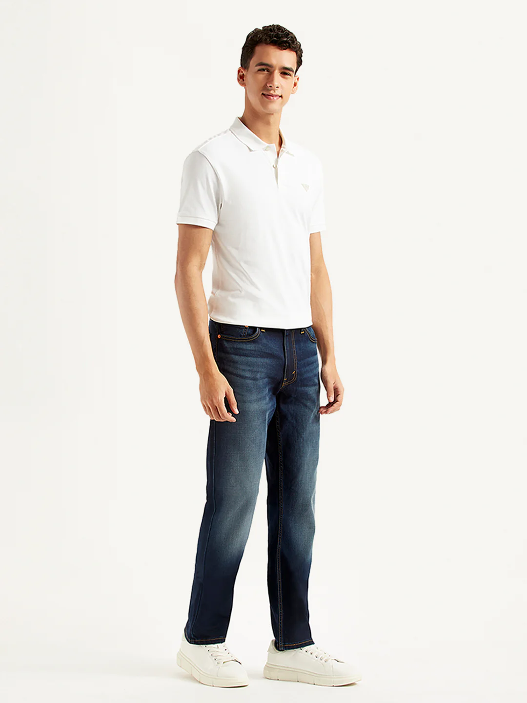 Men's 513 Blue Slim Straight Fit Mid Rise Jeans - Image 5