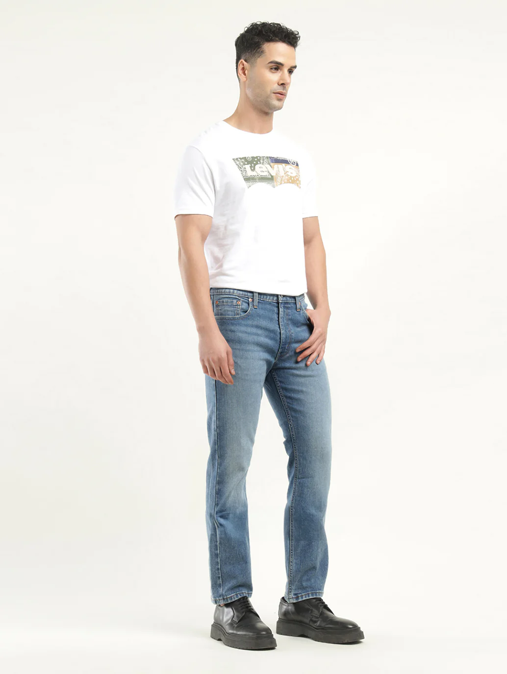 Men's 513 Indigo Slim Straight Fit Mid Rise Jeans - Image 6