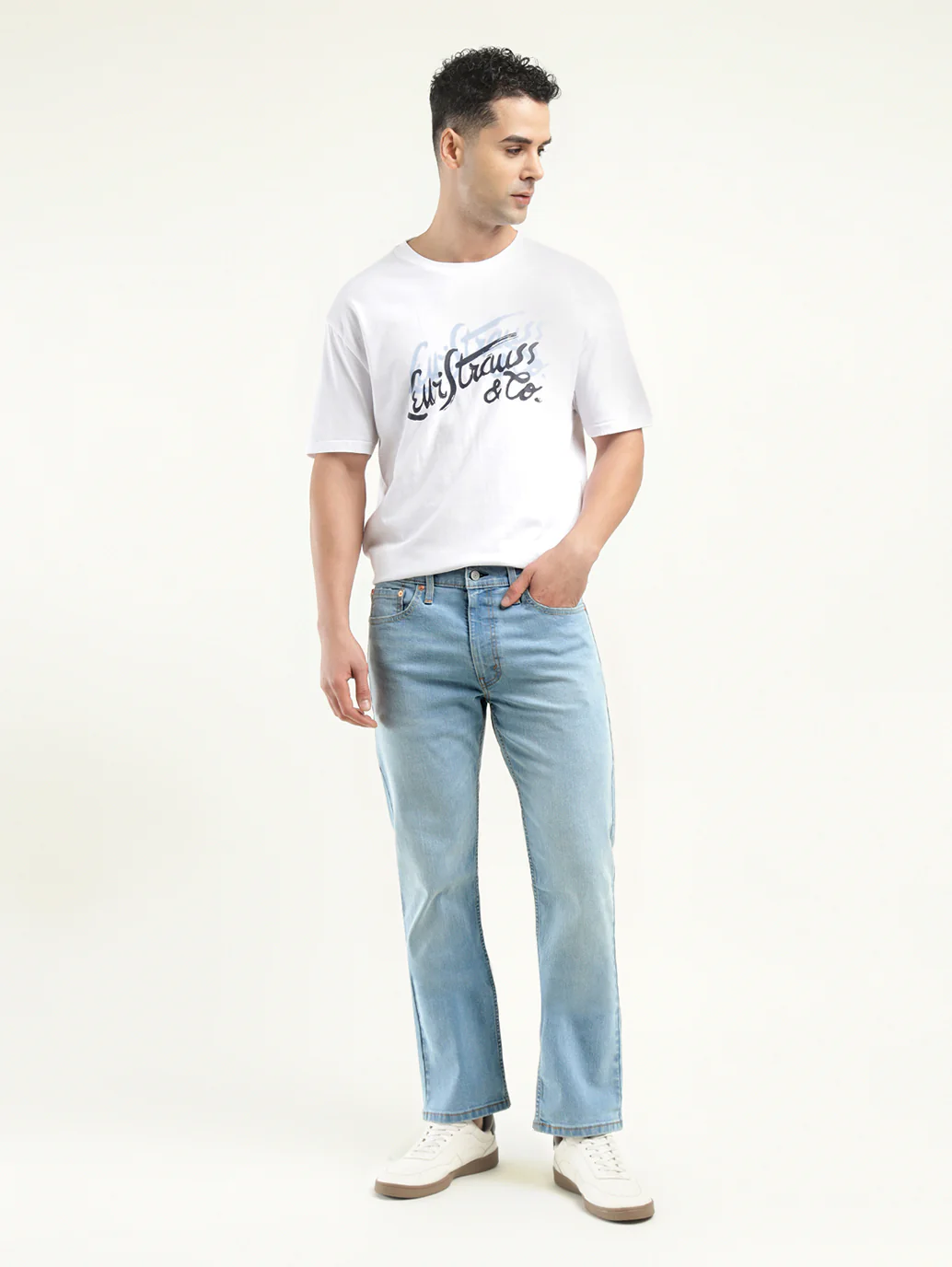 Men's 513 Light Blue Slim Straight Fit Mid Rise Jeans - Image 2