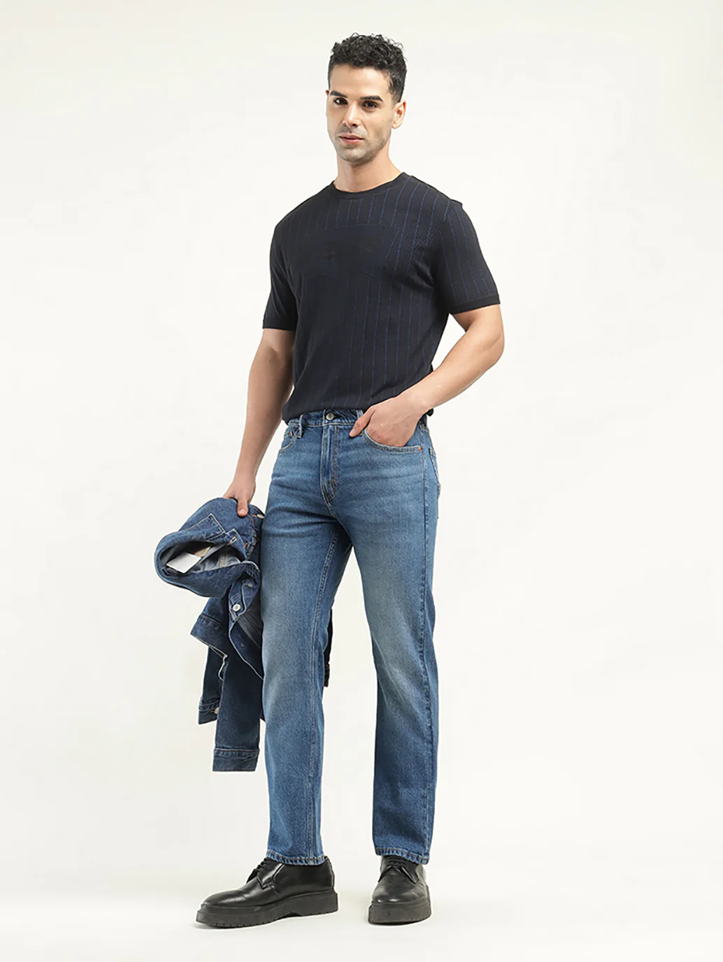 Men's 513 Indigo Slim Straight Fit Mid Rise Jeans
