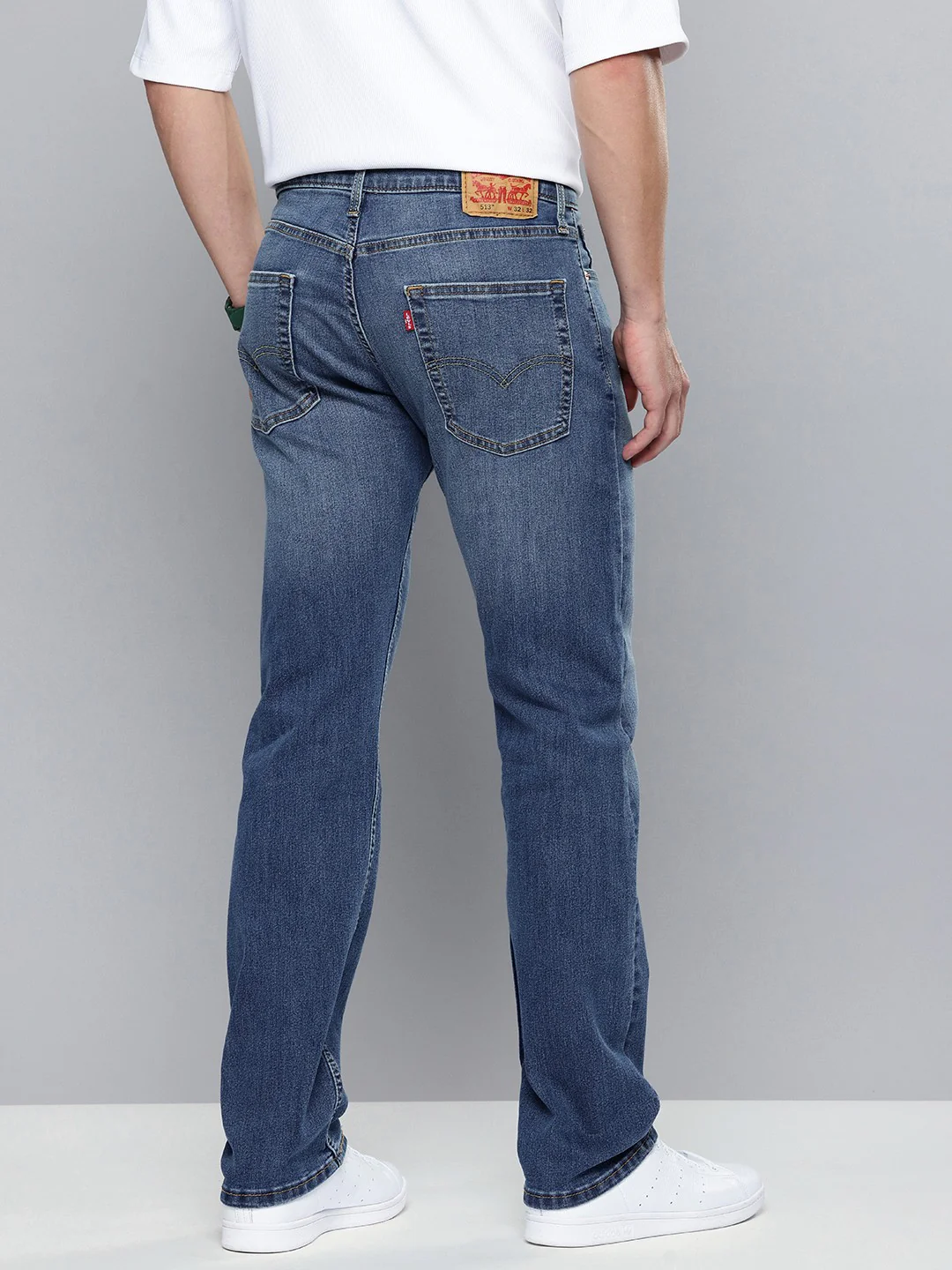 Men's 513 Indigo Slim Straight Fit Mid Rise Jeans - Image 5
