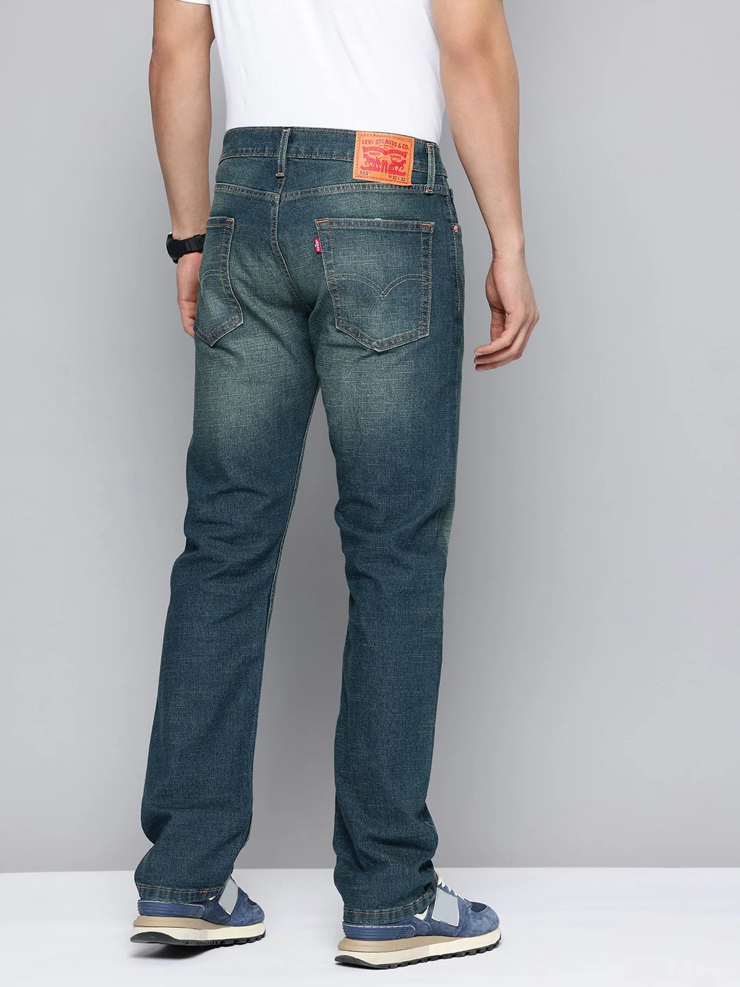 Men's 513 Indigo Slim Straight Fit Mid Rise Jeans - Image 3
