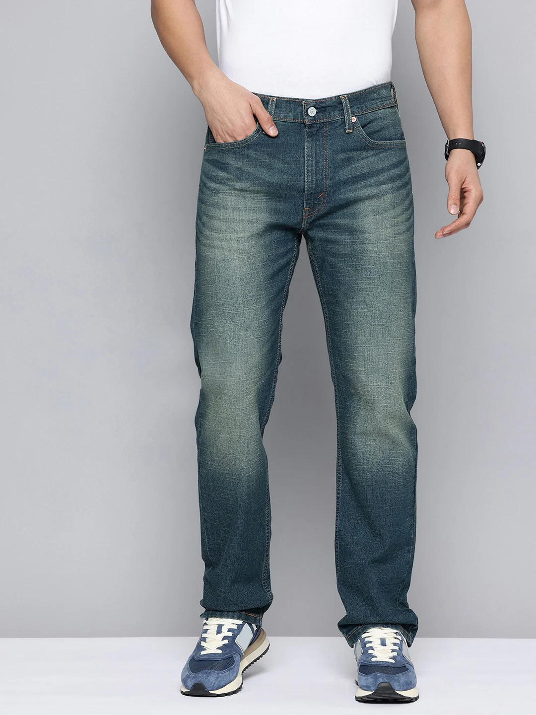 Men's 513 Indigo Slim Straight Fit Mid Rise Jeans - Image 5