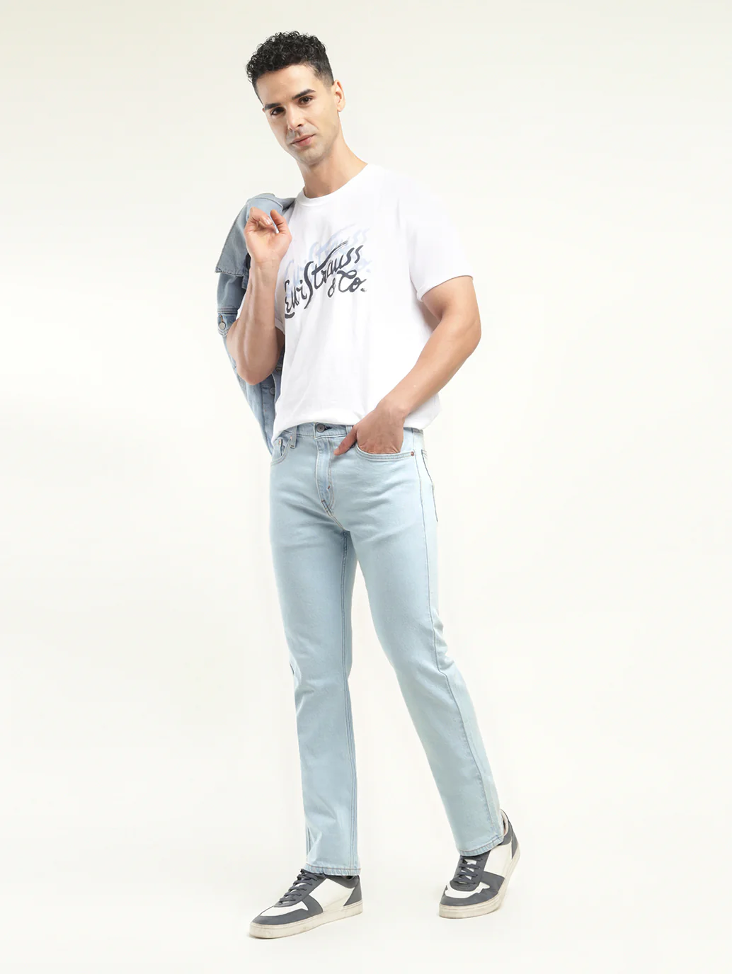 Men's 513 Light Indigo Slim Straight Fit Mid Rise Jeans