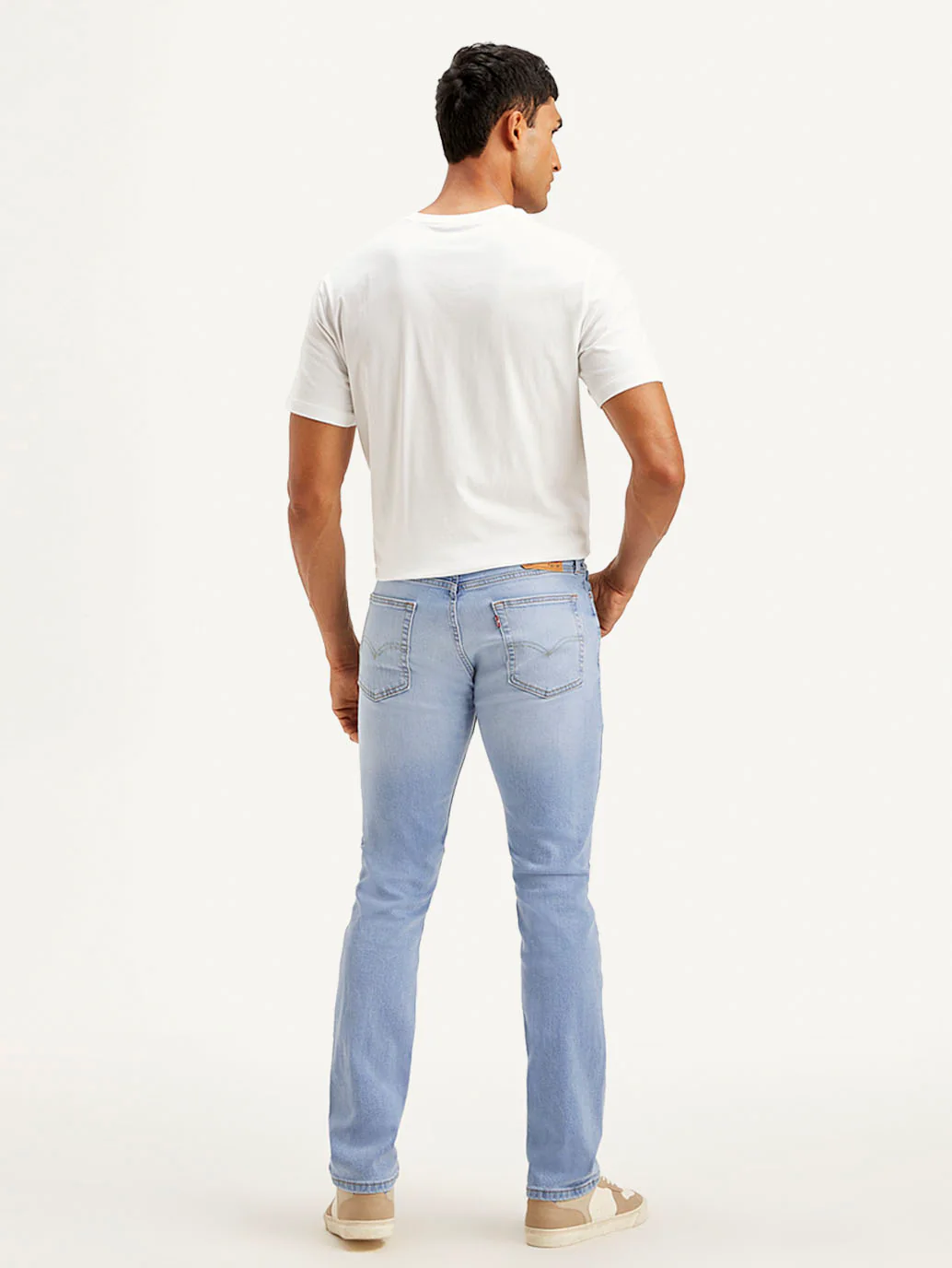 Men's 513 Light Blue Slim Straight Fit Mid Rise Jeans - Image 3
