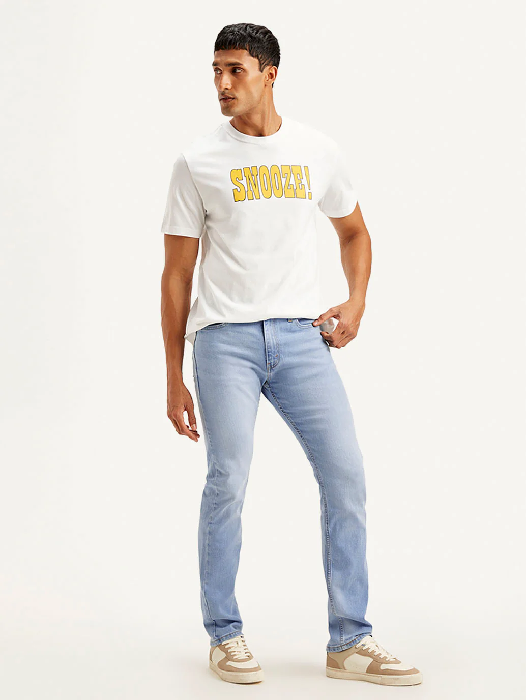 Men's 513 Light Blue Slim Straight Fit Mid Rise Jeans - Image 6