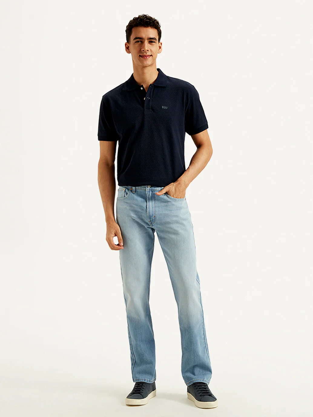Men's 513 Blue Slim Straight Fit Mid Rise Jeans - Image 2