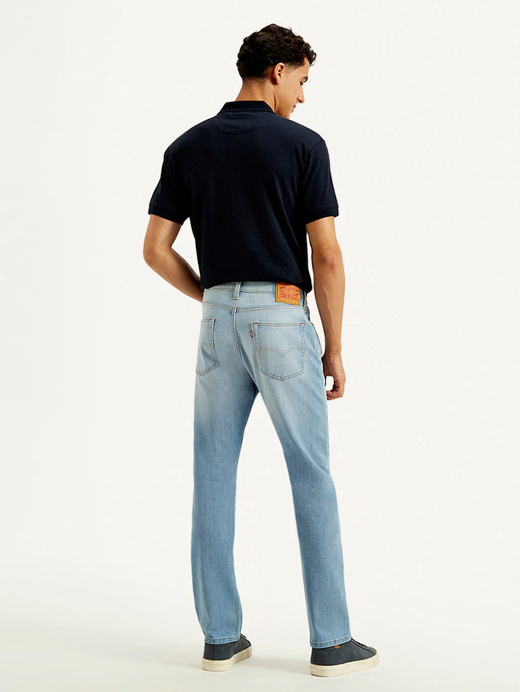 Men's 513 Blue Slim Straight Fit Mid Rise Jeans - Image 3