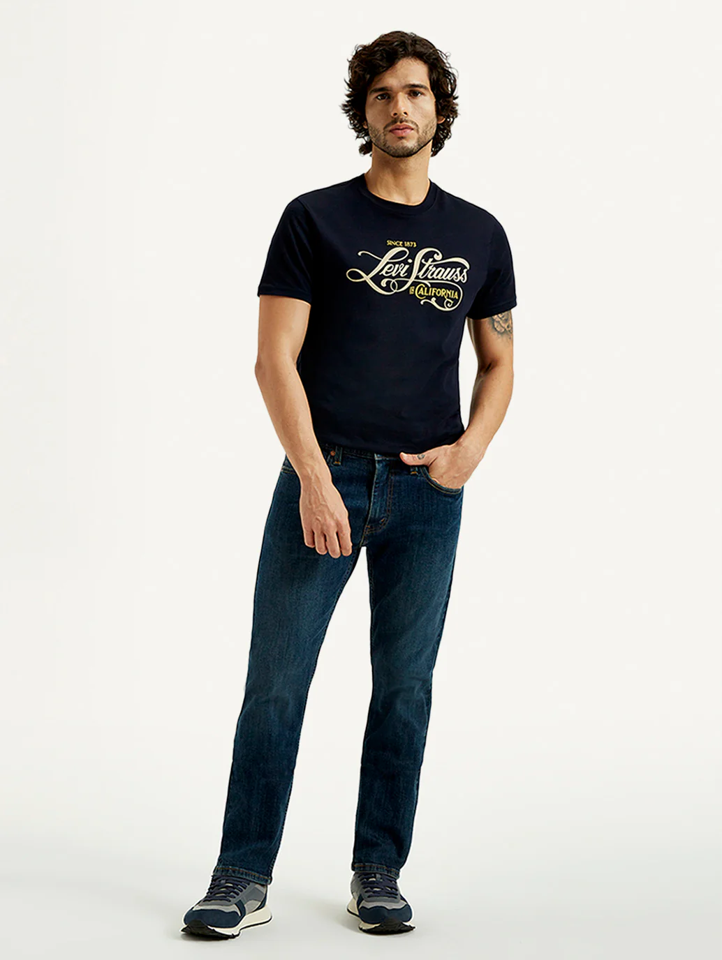 Men's 513 Dark Indigo Slim Straight Fit Mid Rise Jeans - Image 7