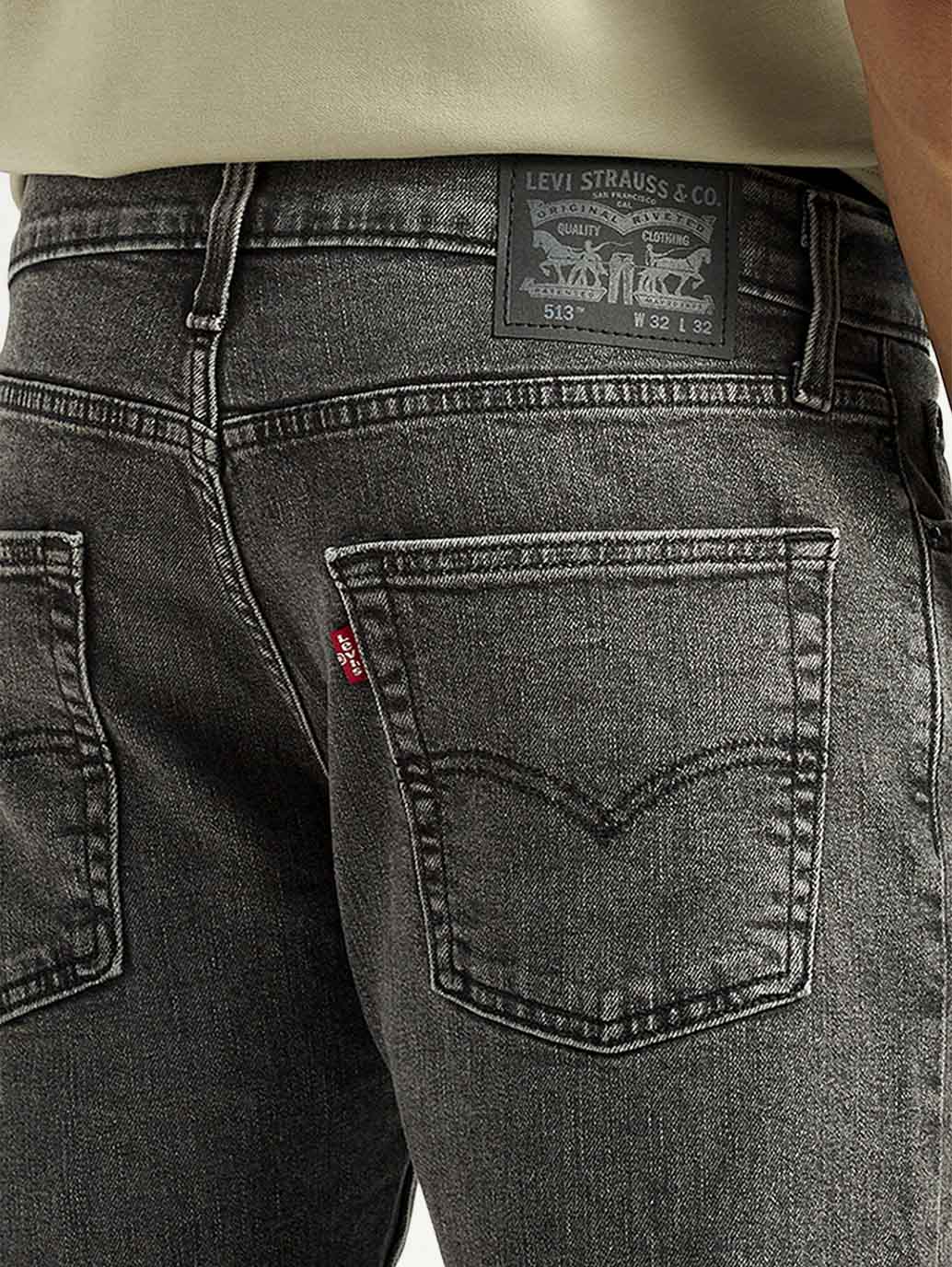 Men's 513 Black Slim Straight Fit Mid Rise Jeans - Image 5