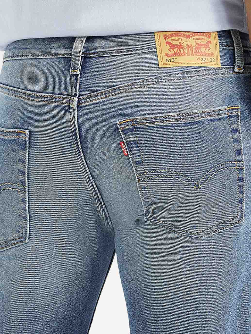 Men's 513 Med Indigo Slim Straight Fit Mid Rise Jeans - Image 6