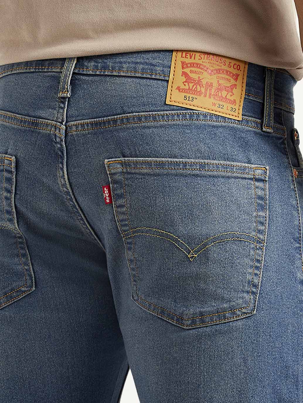 Men's 513 Med Indigo Slim Straight Fit Mid Rise Jeans - Image 5