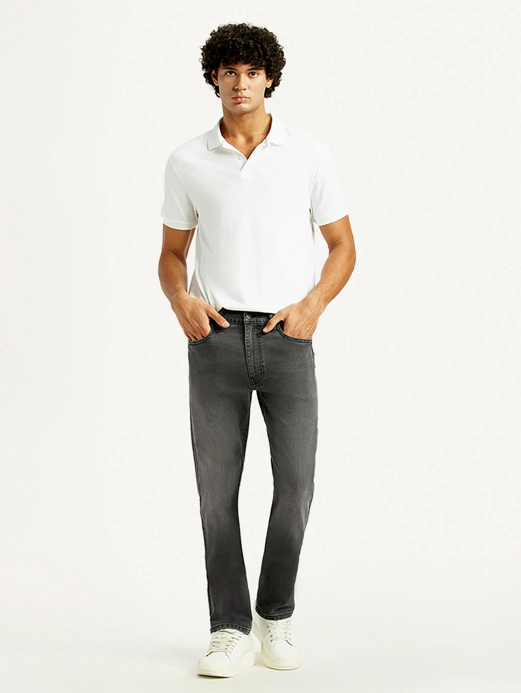 Men's 513 Grey Slim Straight Fit Mid Rise Jeans