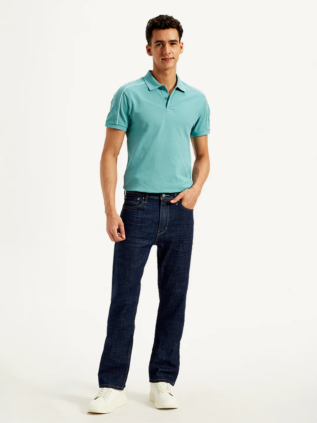 Men's 513 Navy Blue Slim Straight Fit Mid Rise Jeans - Image 2