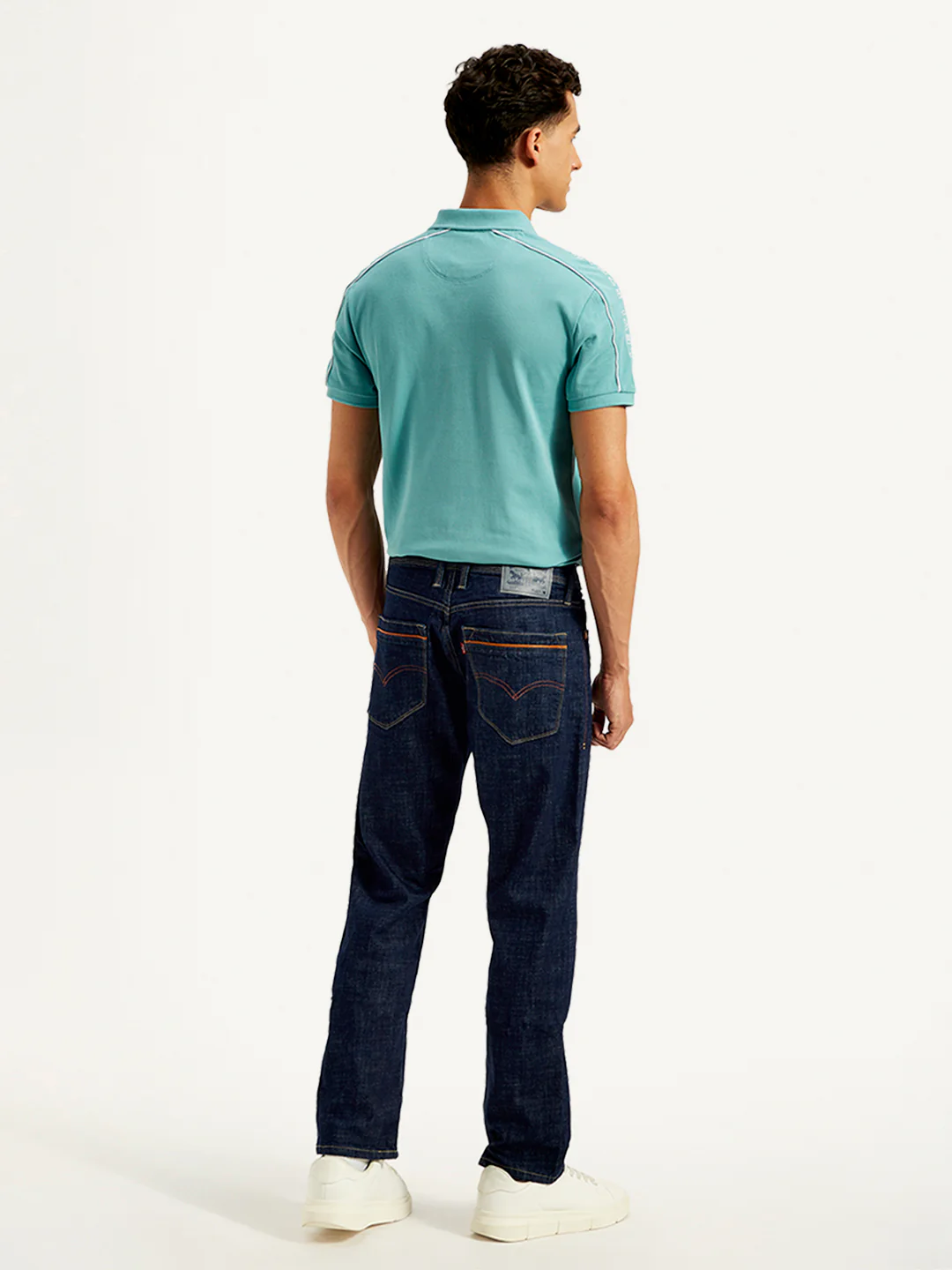 Men's 513 Navy Blue Slim Straight Fit Mid Rise Jeans - Image 3