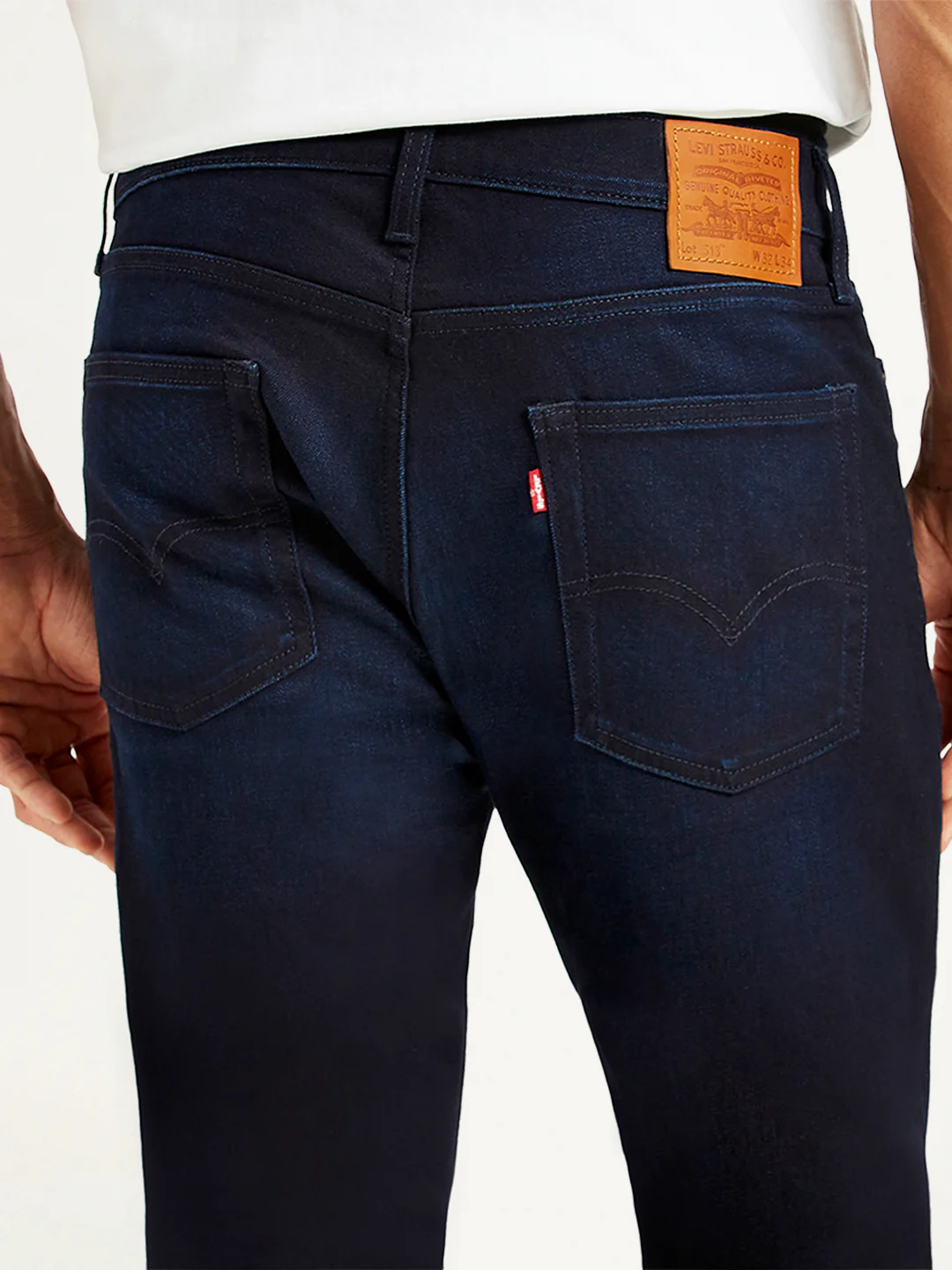 Men's 513 Navy Blue Slim Straight Fit Mid Rise Jeans - Image 5