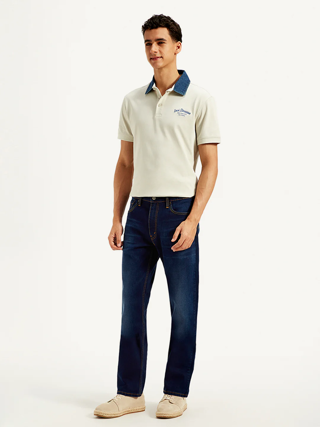 Men's 513 Navy Blue Slim Straight Fit Mid Rise Jeans - Image 5