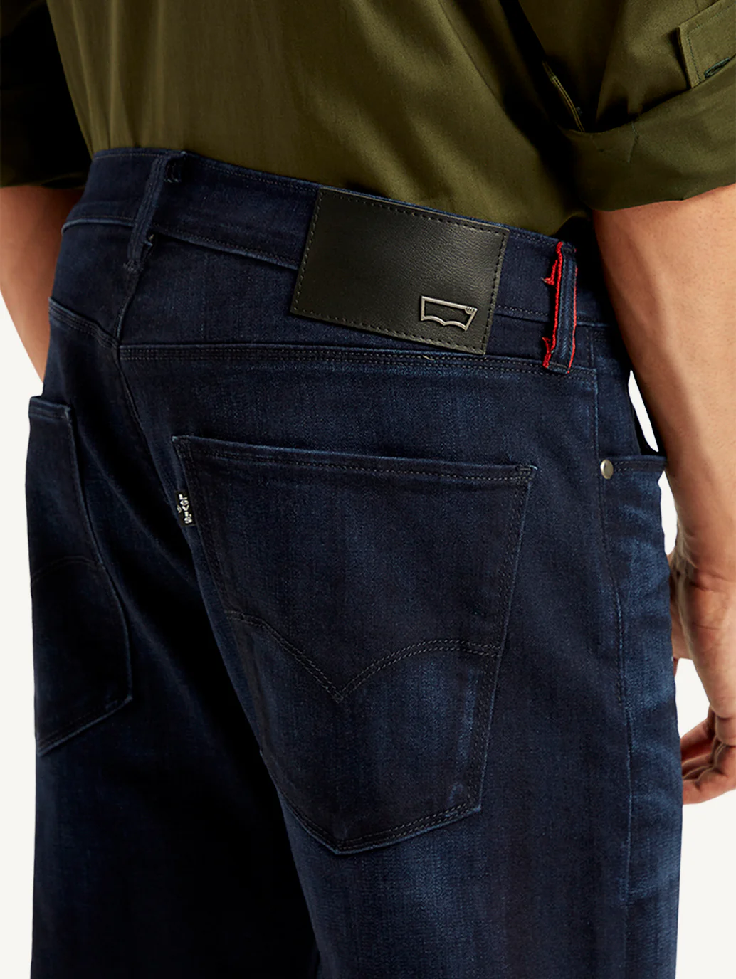 Men's Redloop 513 Navy Blue Slim Straight Fit Mid Rise Jeans - Image 5
