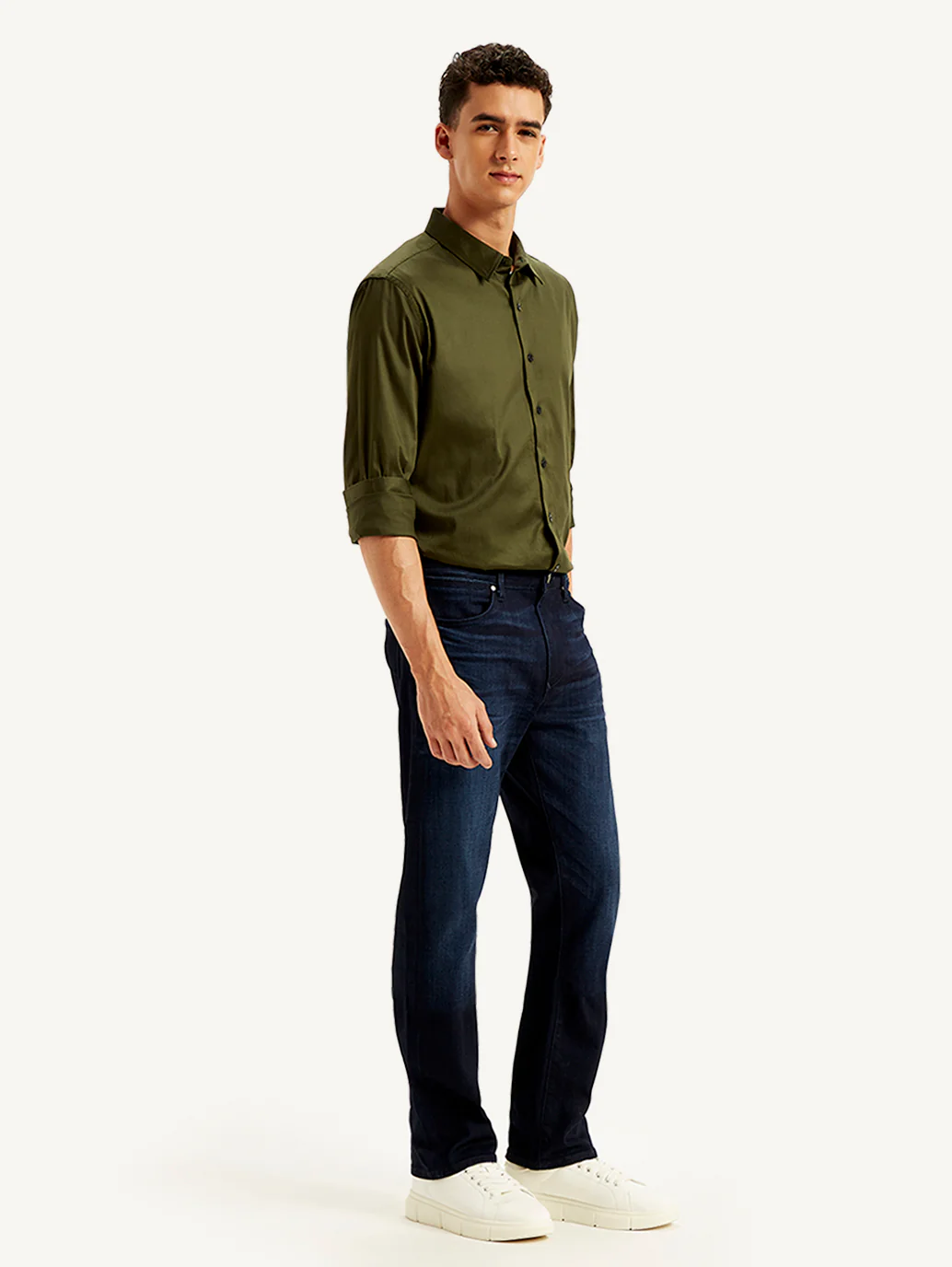 Men's Redloop 513 Navy Blue Slim Straight Fit Mid Rise Jeans - Image 6
