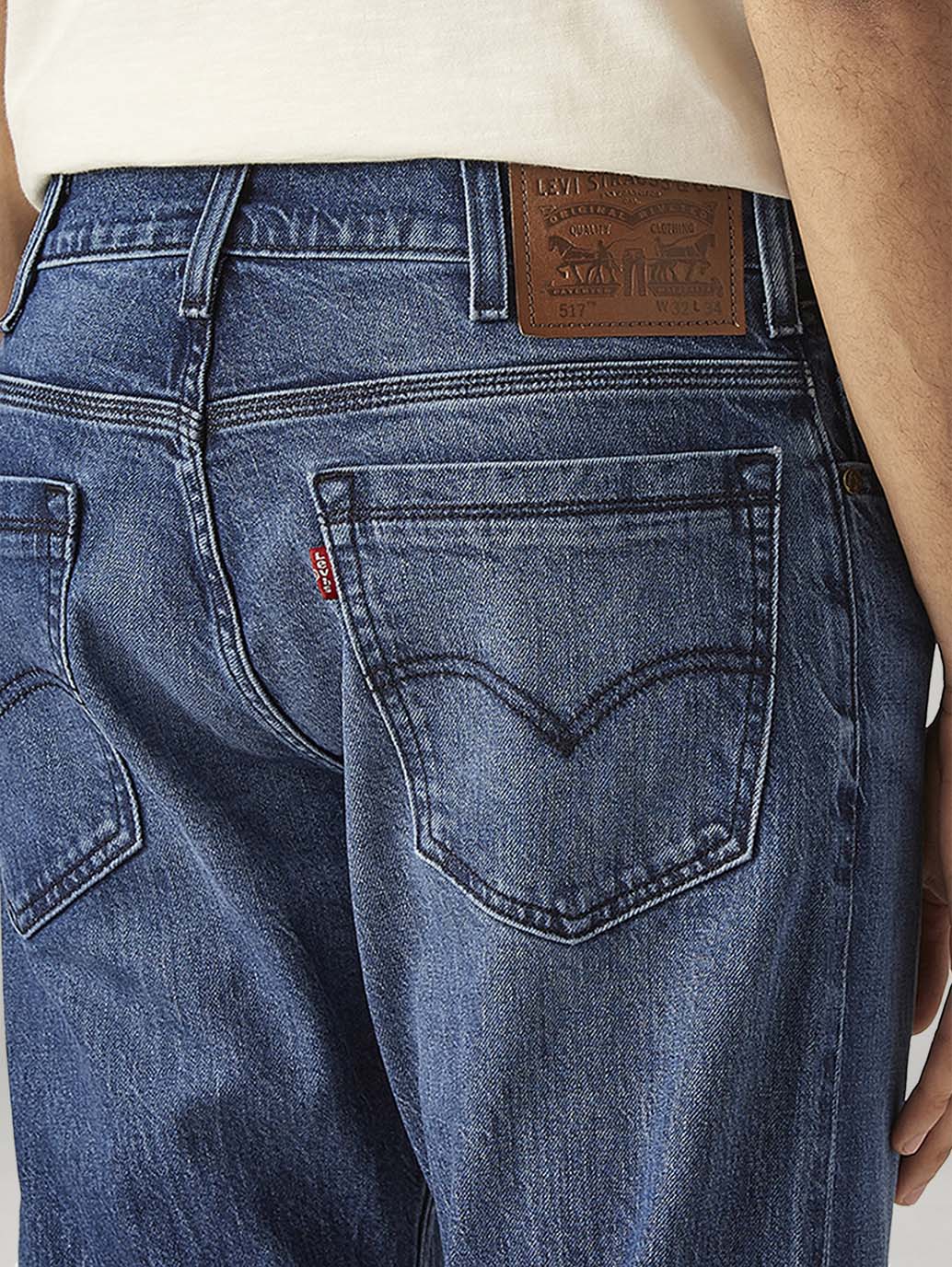 Men's 517 Blue Bootcut Fit Mid Rise Hyper Stretch Jeans - Image 4