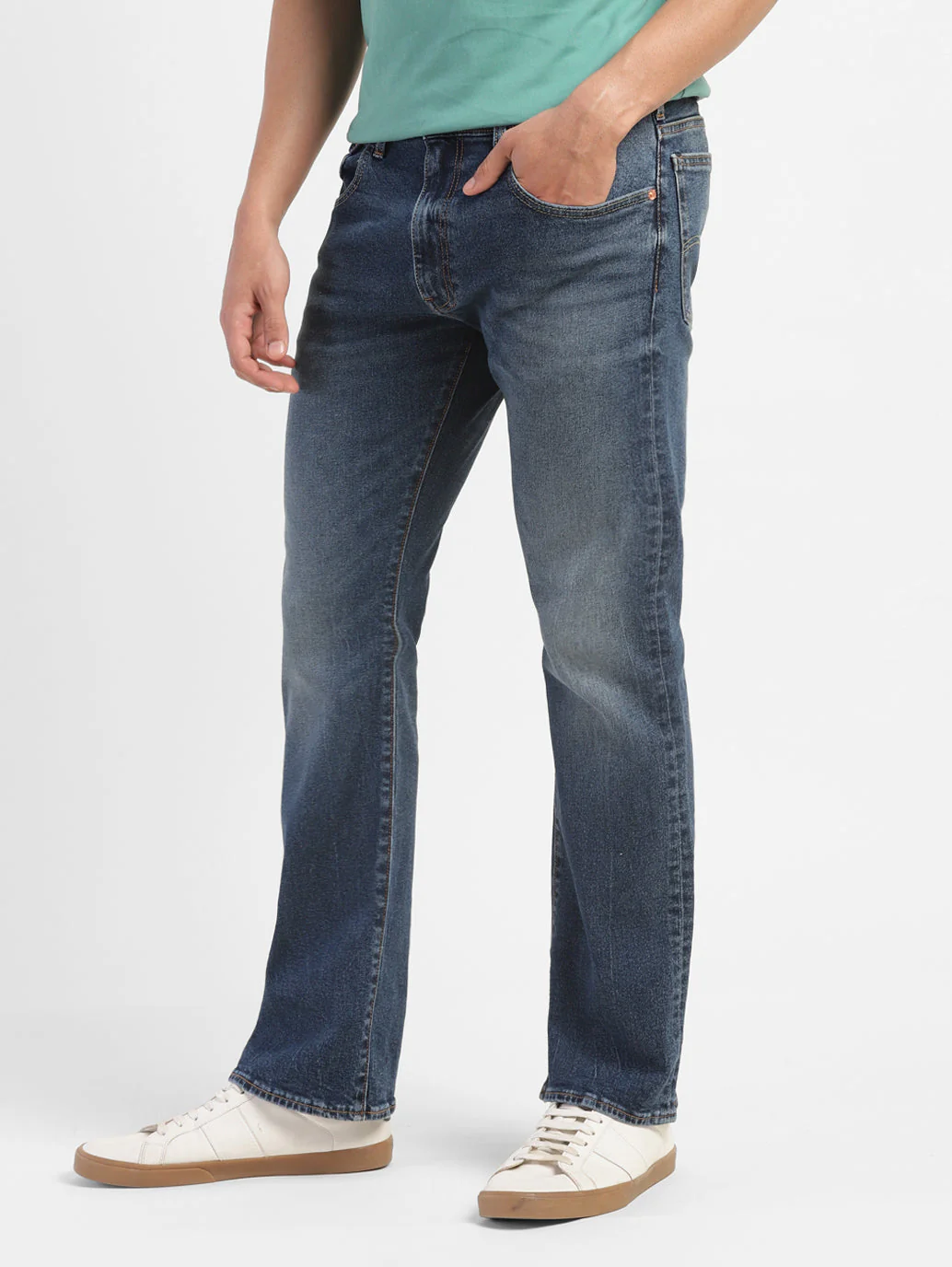 Men's 517 Blue Bootcut Fit Mid Rise Jeans - Image 5