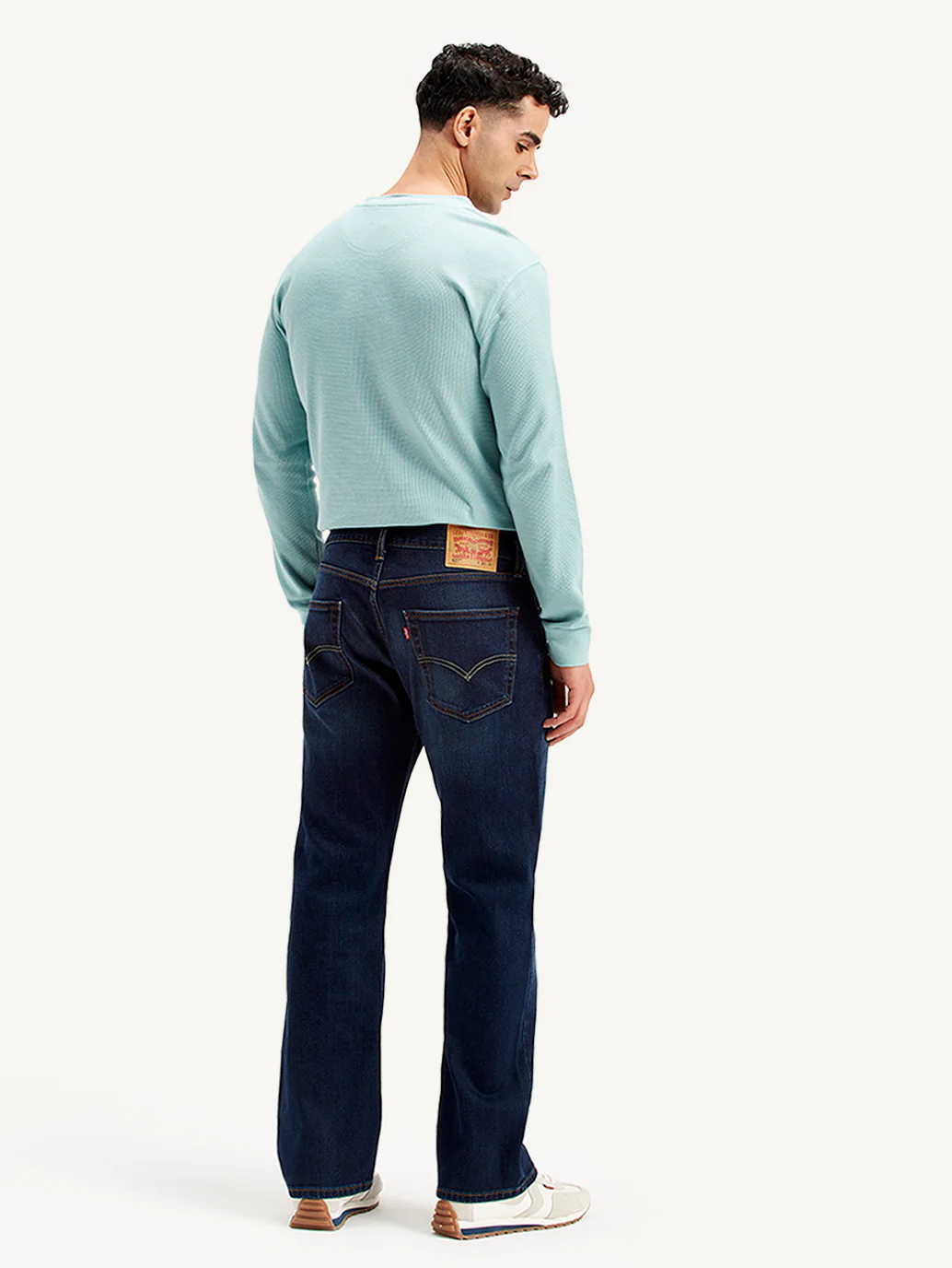 Men's 517 Dark Blue Bootcut Fit Mid Rise Jeans - Image 3