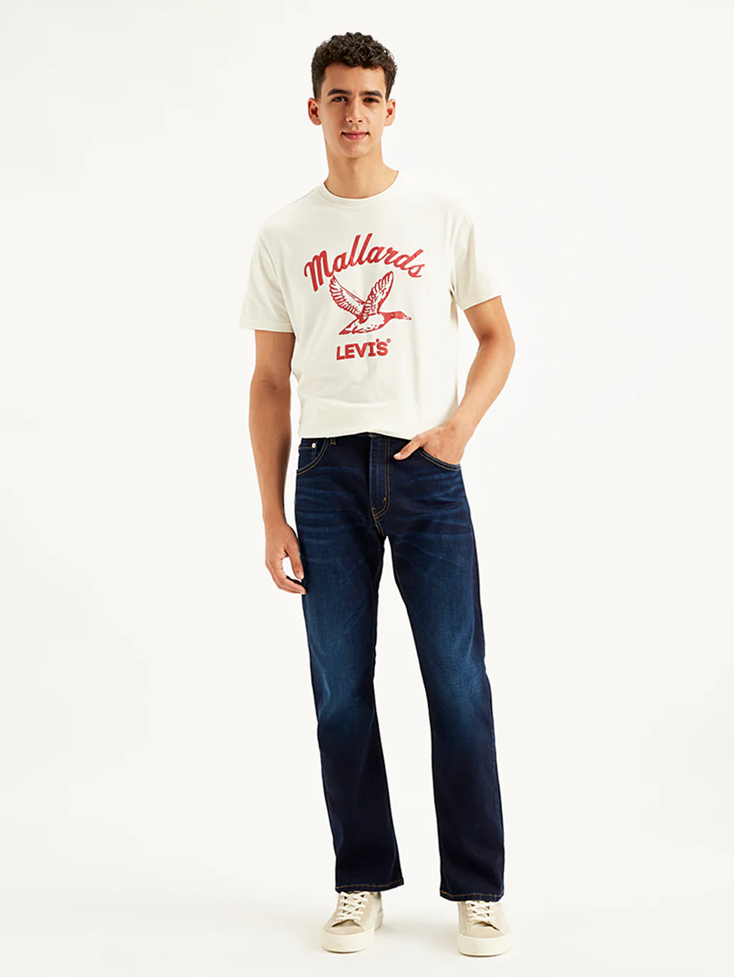 Men's 517 Dark Blue Bootcut Fit Mid Rise Jeans - Image 2