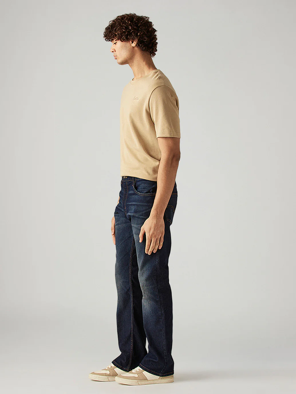 Men's 517 Dark Blue Bootcut Fit Mid Rise Hyper Stretch Jeans - Image 5