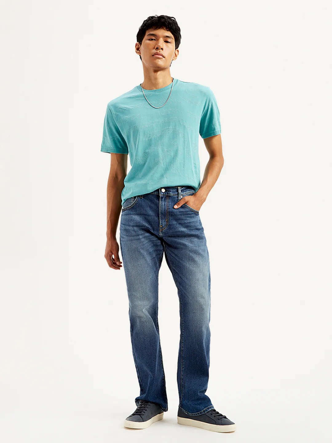 Men's 517 Dark Blue Bootcut Fit Mid Rise Jeans