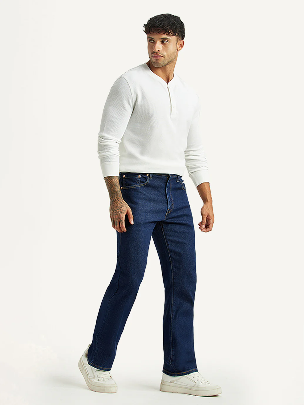 Men's 517 Dark Blue Bootcut Mid Rise Jeans - Image 6