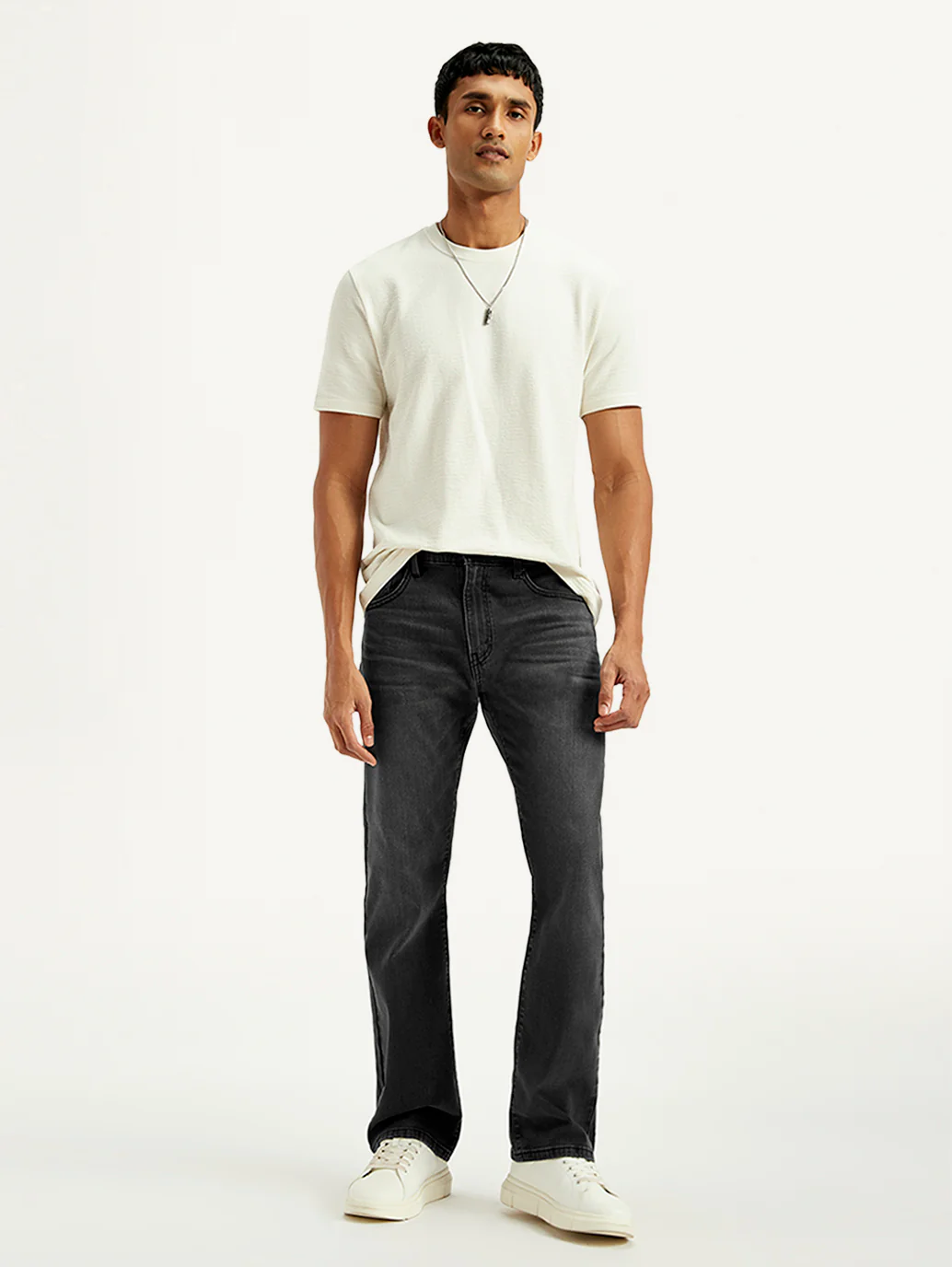 Men's 517 Charcoal Grey Bootcut Fit Mid Rise Jeans