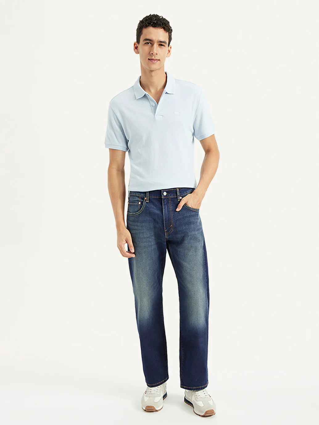 Men's 517 Navy Blue Bootcut Fit Mid Rise Jeans - Image 2