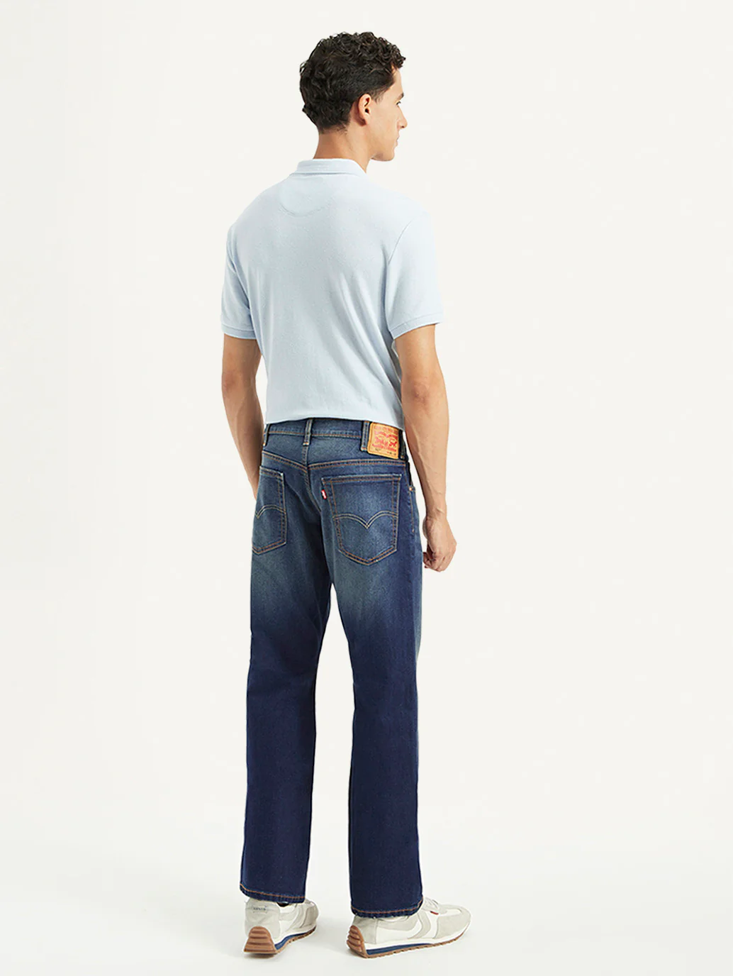 Men's 517 Navy Blue Bootcut Fit Mid Rise Jeans - Image 3