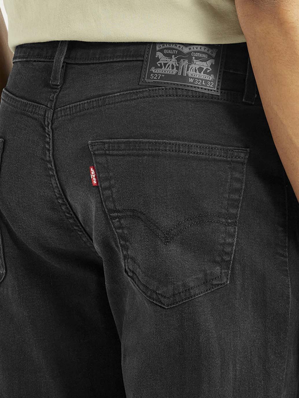 Men's 527 Black Slim Bootcut Fit Mid Rise Jeans - Image 6