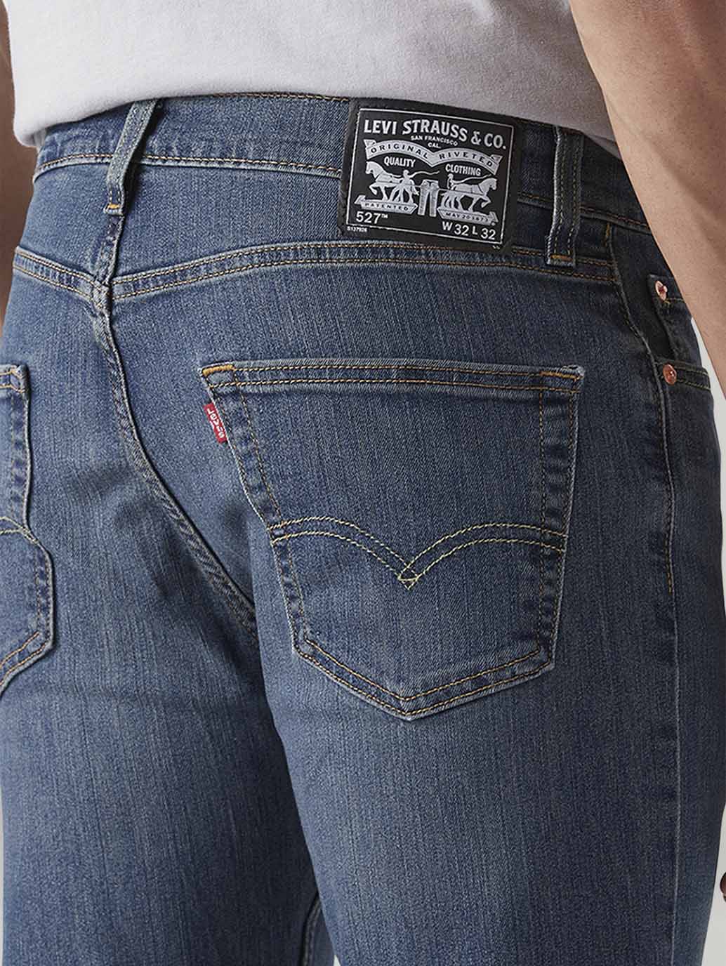 Men's 527 Blue Bootcut Fit Mid Rise Jeans - Image 6