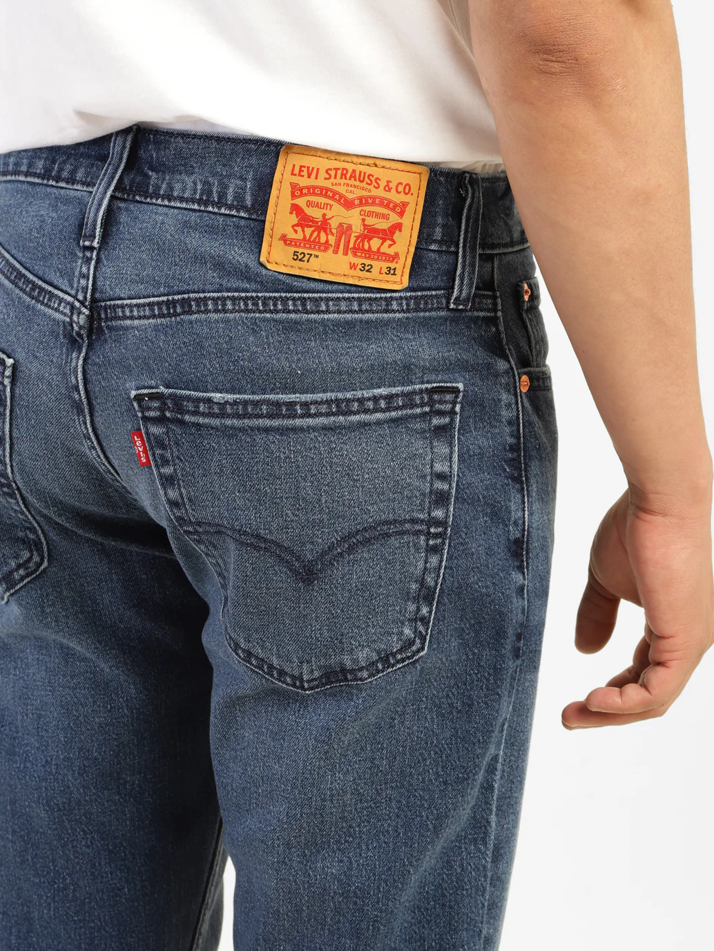 Men's 527 Blue Bootcut Fit Mid Rise Jeans - Image 7