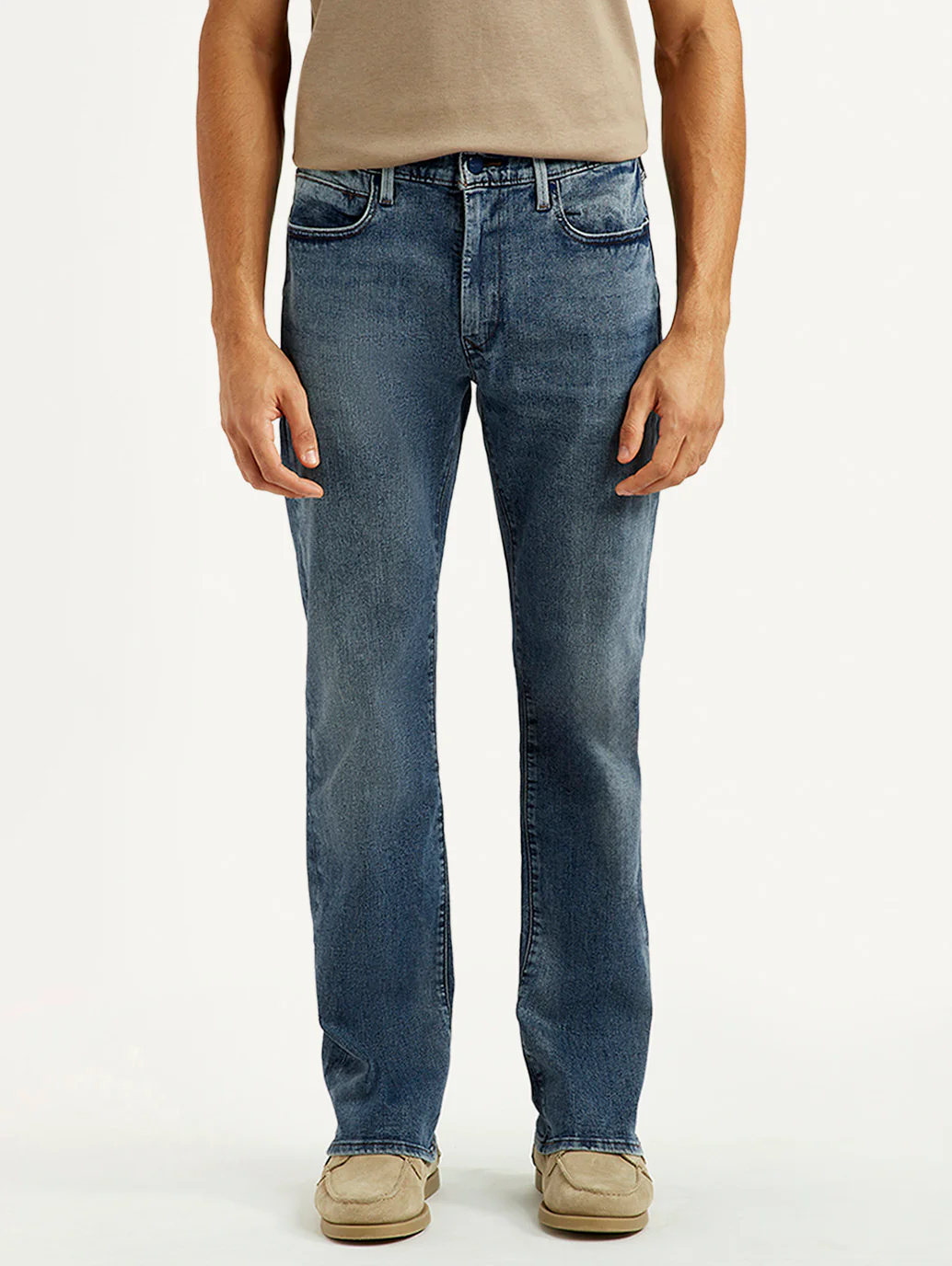 Men's Redloop 527 Blue Slim Bootcut Fit Mid Rise Jeans - Image 3