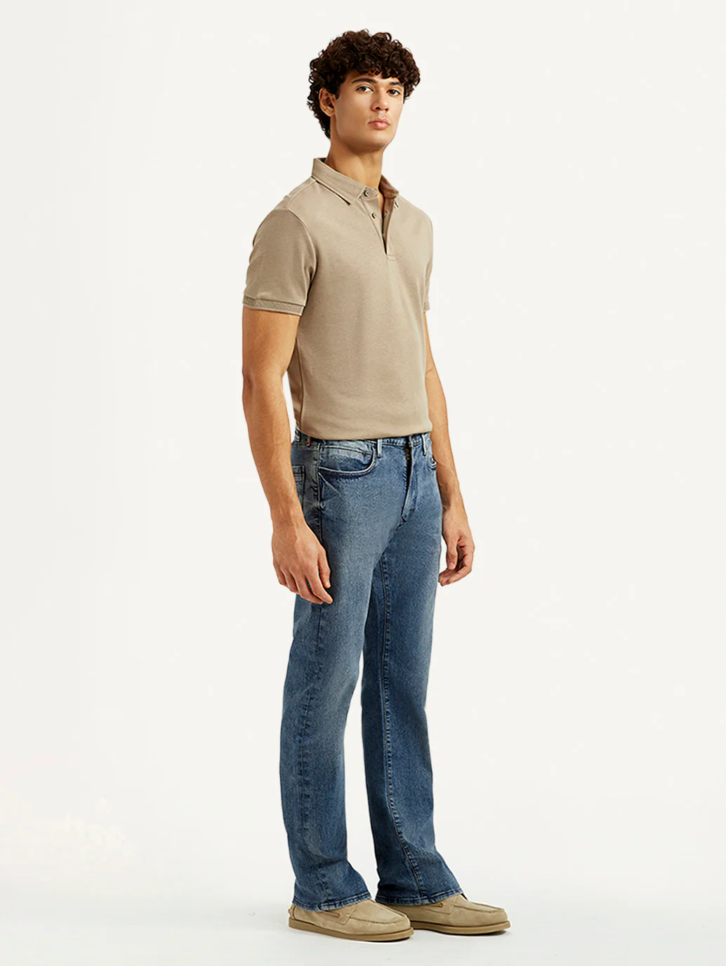 Men's Redloop 527 Blue Slim Bootcut Fit Mid Rise Jeans - Image 7
