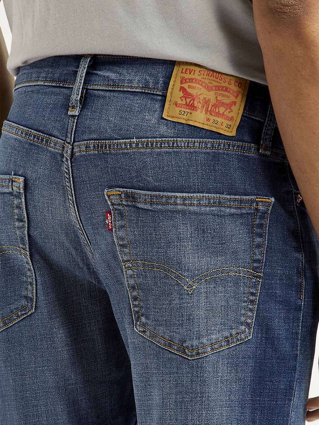 Men's 527 Blue Slim Bootcut Fit Mid Rise Jeans - Image 6